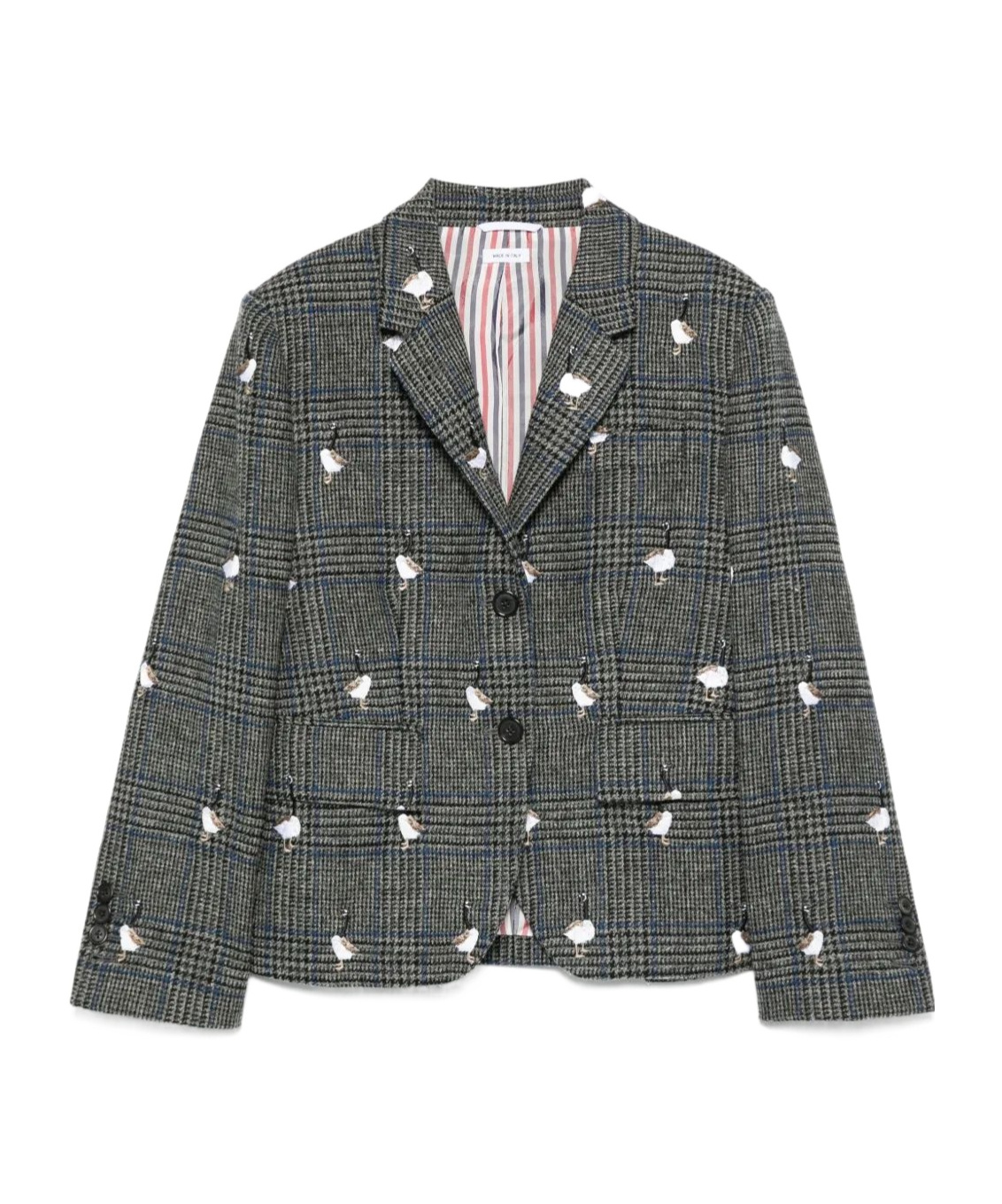 Thom Browne Prince Of Wales Hunting Tweed Blazer In Green