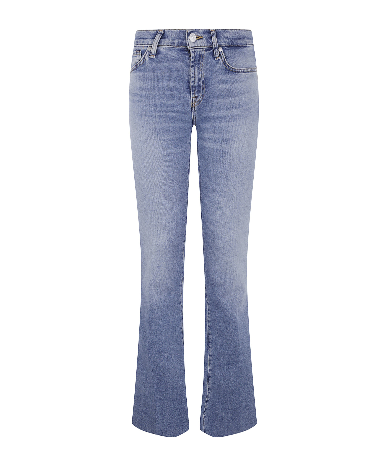 7 For All Mankind Denim Trousers With Belt Loops In Blue