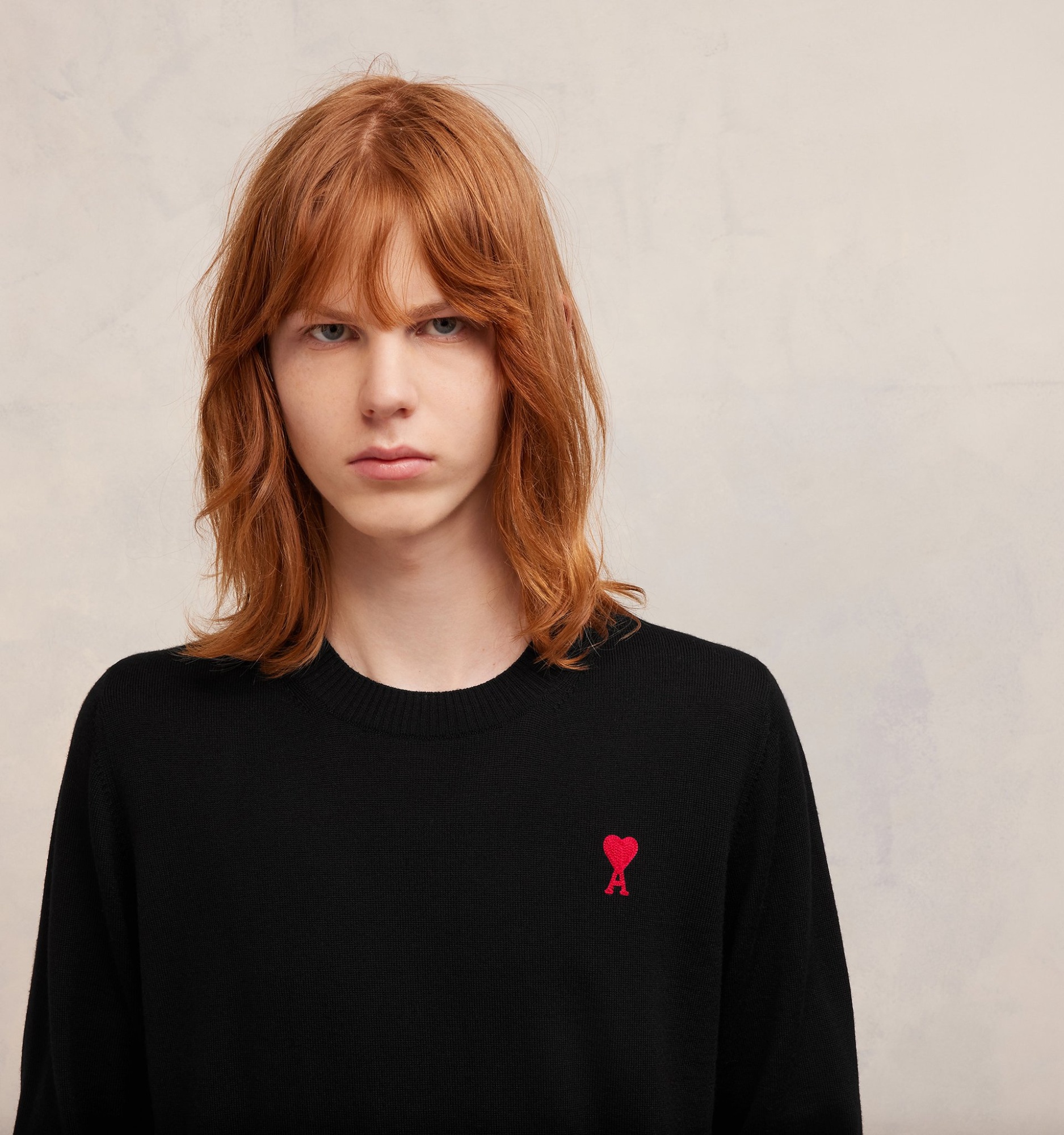 Ami Alexandre Mattiussi Pull Col Rond Ami Paris De Coeur In Black