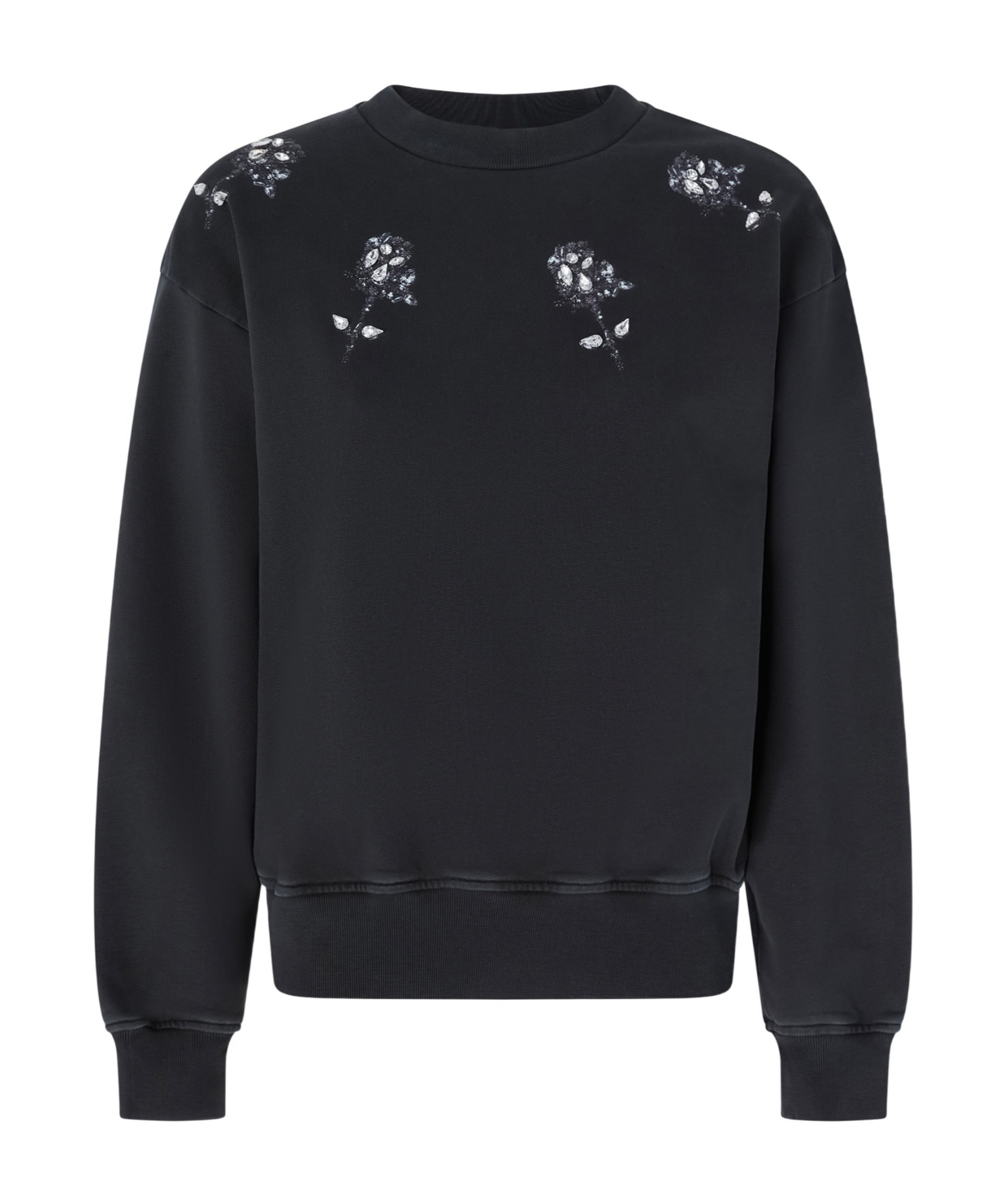 Shop Pinko Floral-print Sweatshirt In Black