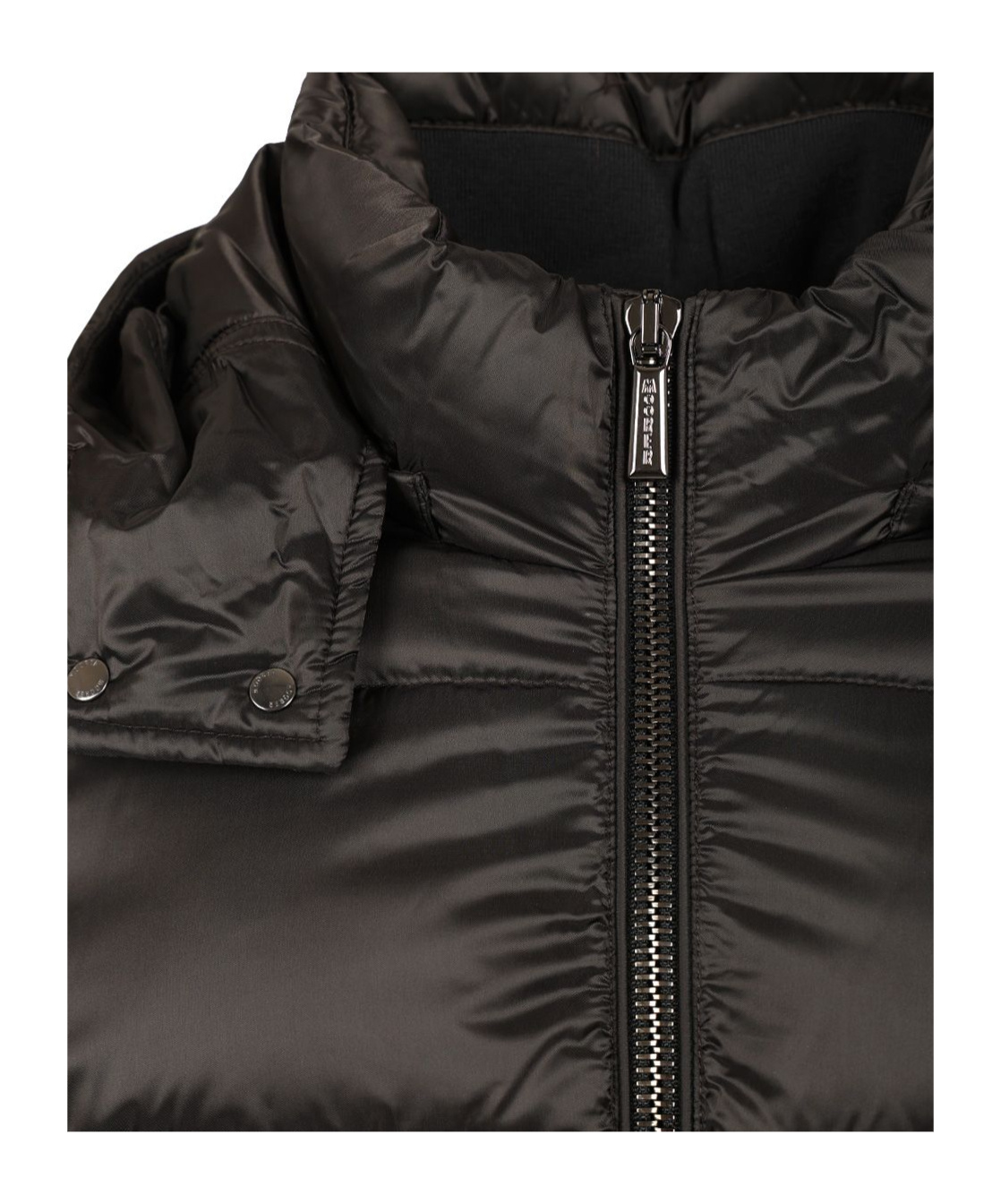 Moorer Hooded Quilted Down Jackets With Side Pockets In Black