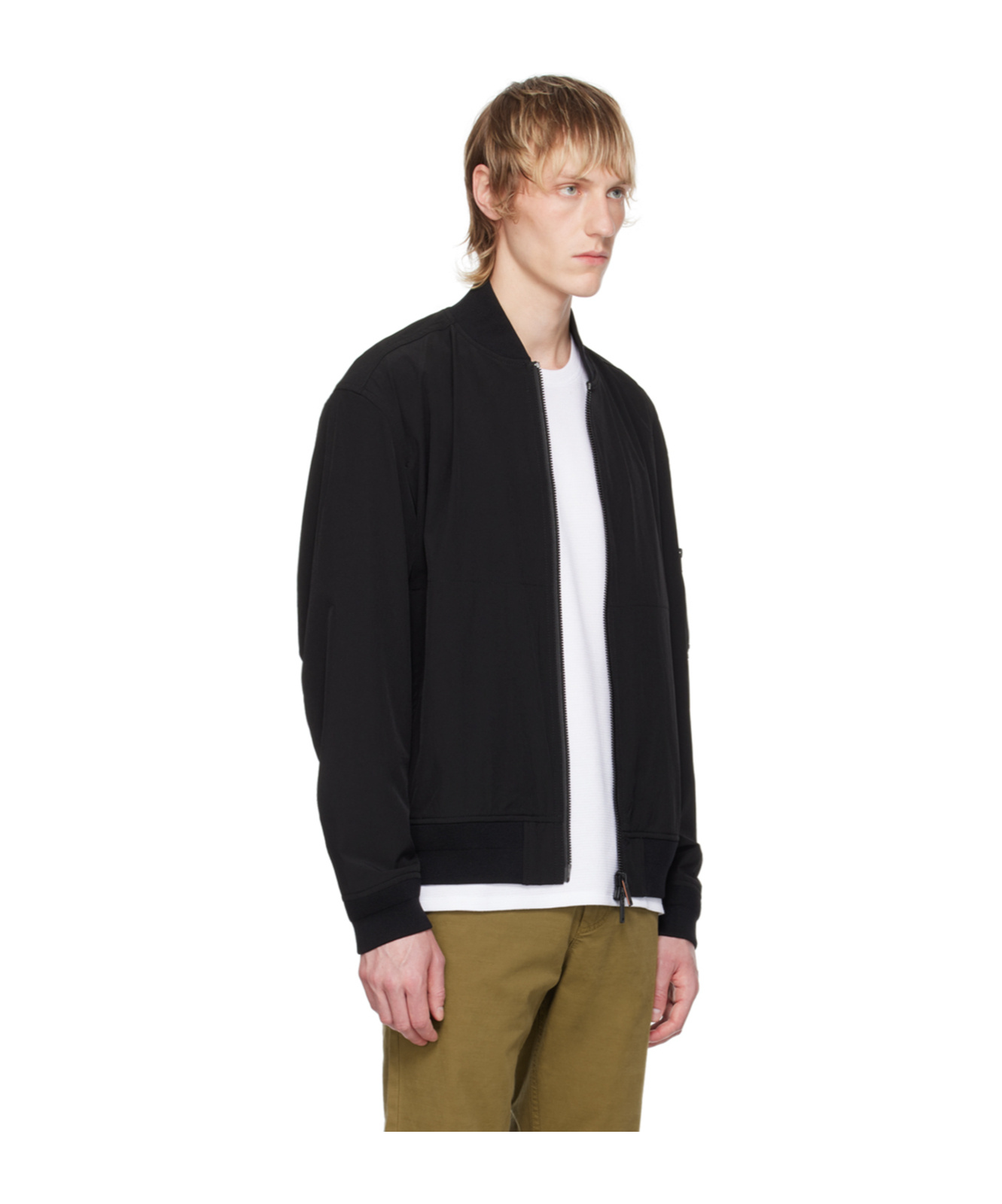 Hugo Boss Pilot Jacket With Stand-neck Collar In Black