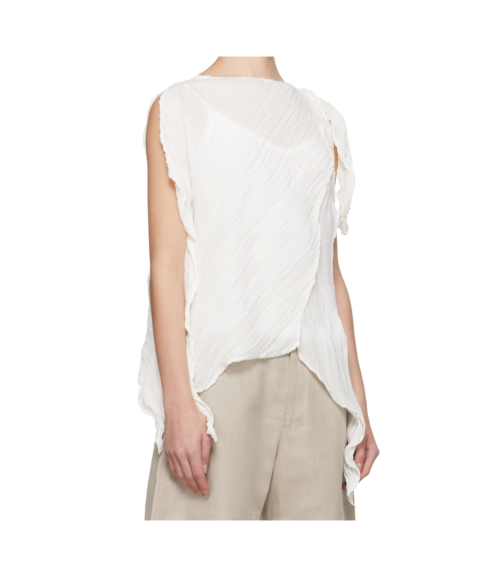 Shop Issey Miyake Wrinkled Twisted Top
