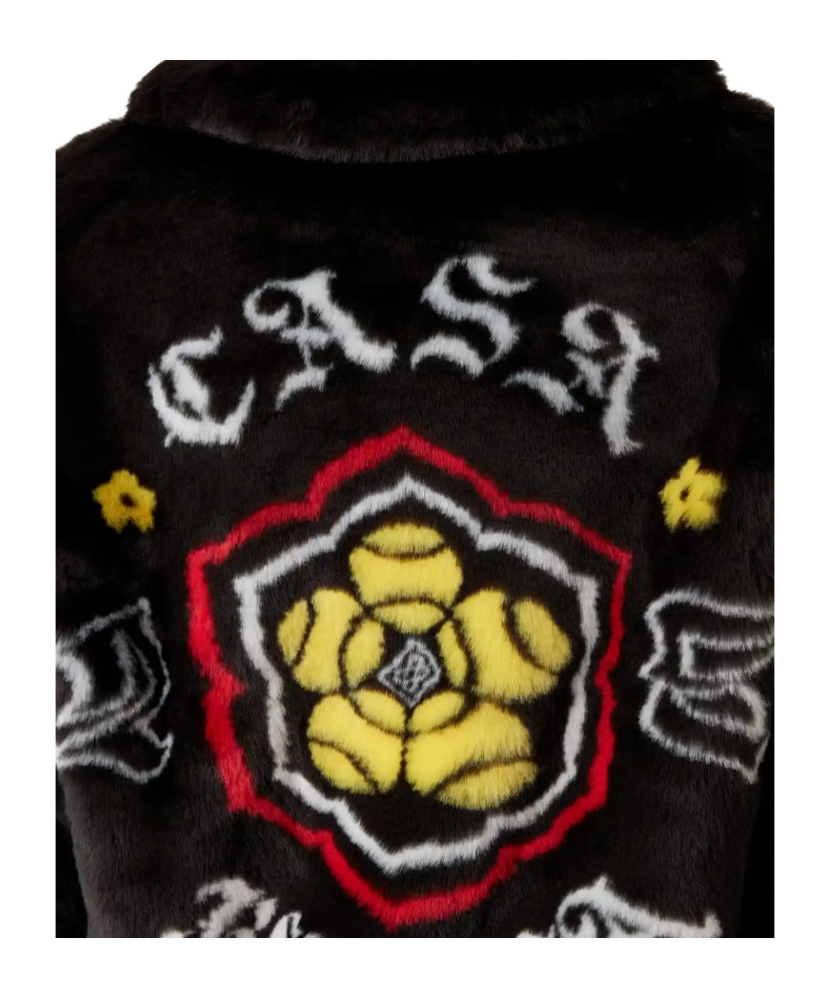 Casablanca Faux Fur Zipper Casual Jacket In Black