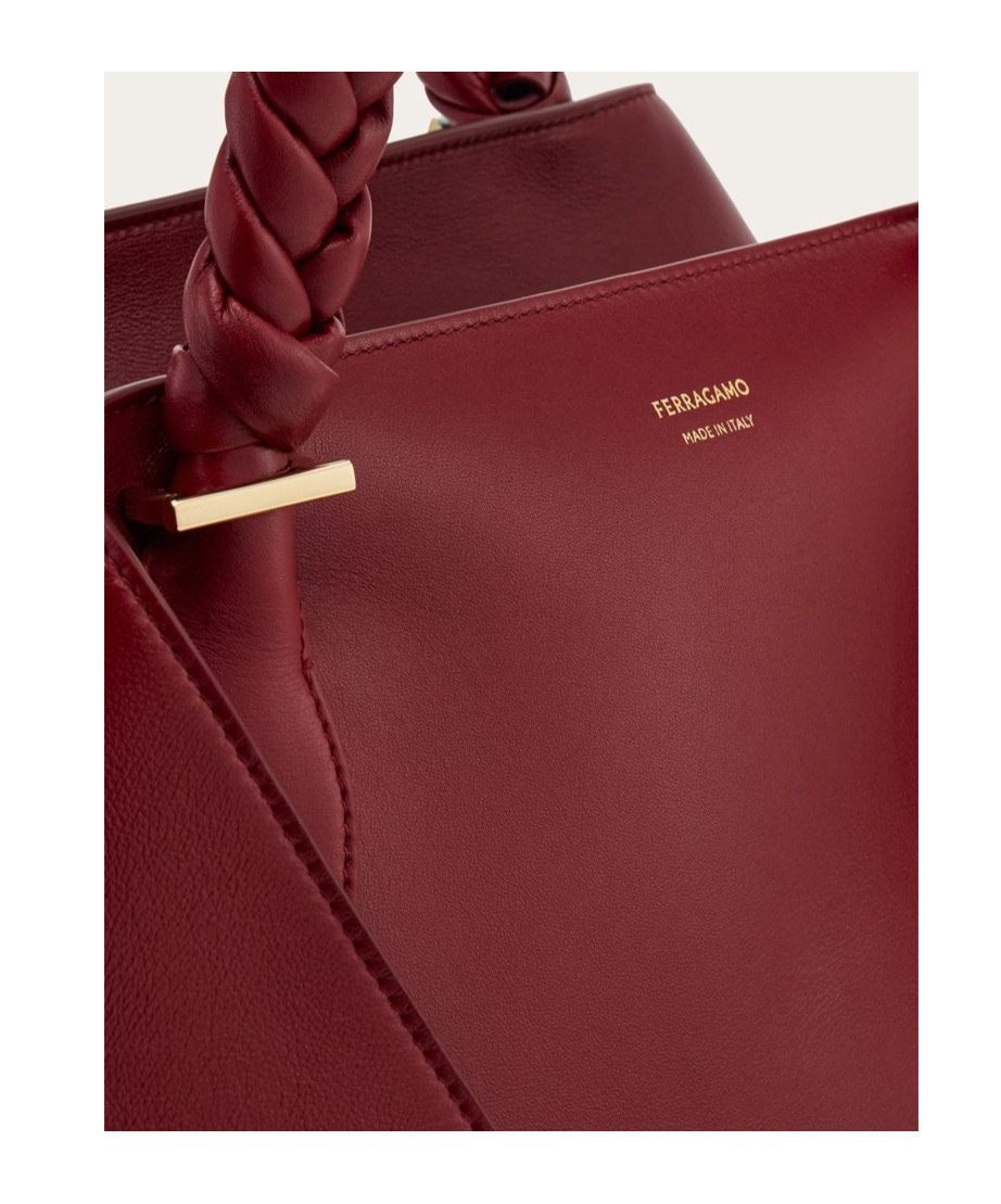 Ferragamo Scarf Large Shoulder Bag In Red