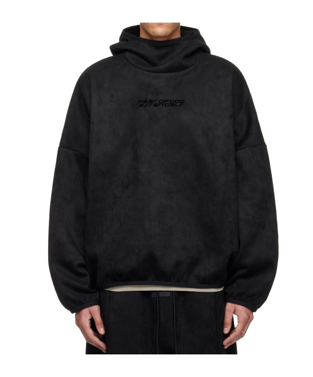 Essentials Long-sleeved Hooded Sweatshirt In Black