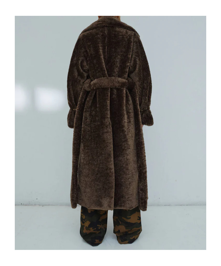 Darkpark Madison - Faux Fux Trench With Detachable Cuff In Black