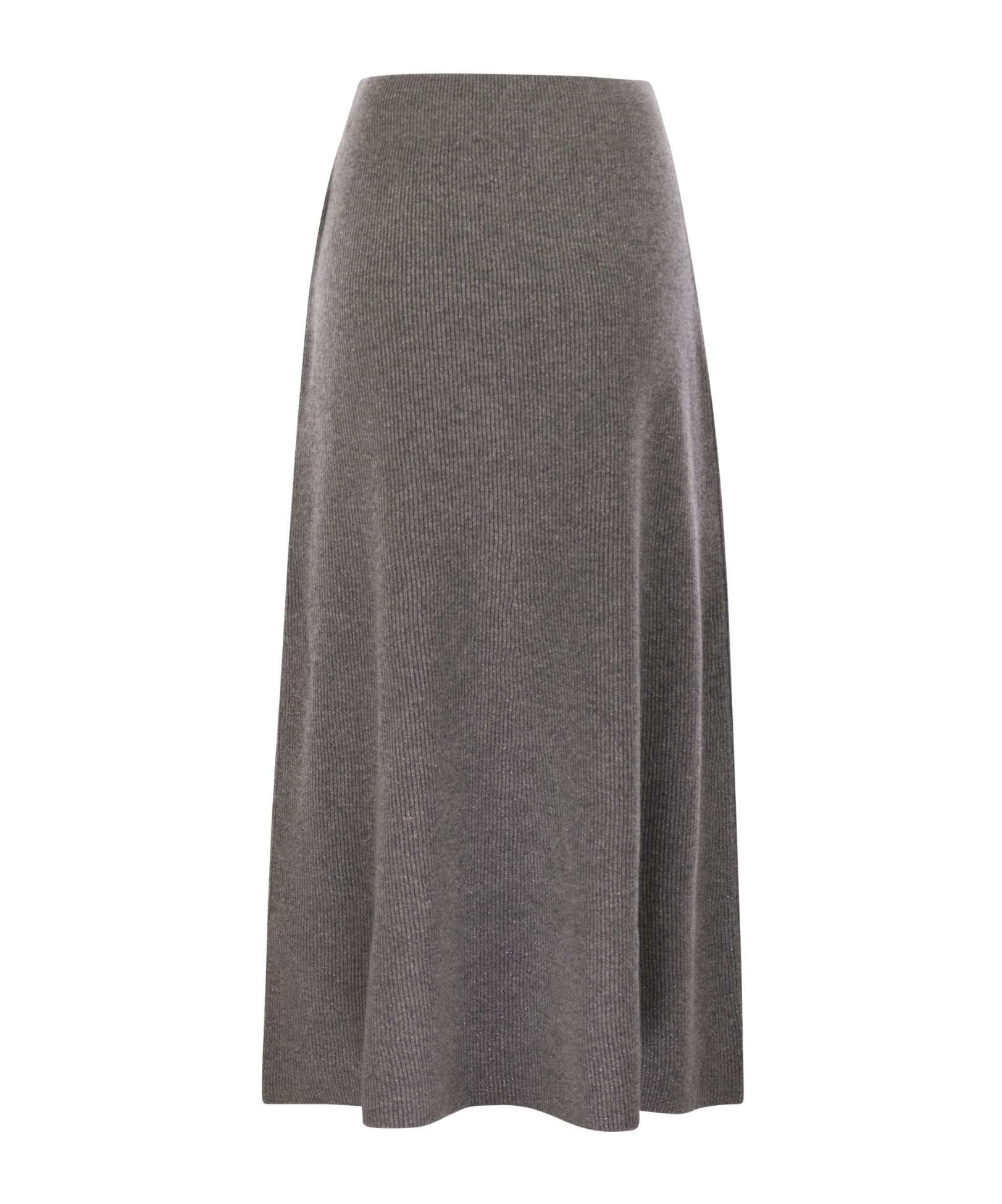 Fabiana Filippi Platinum And Lurex Long Skirt In Gray
