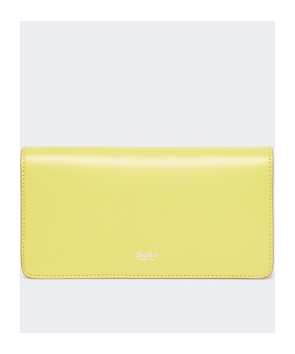 Max Mara Leather Phone Pouch In Yellow