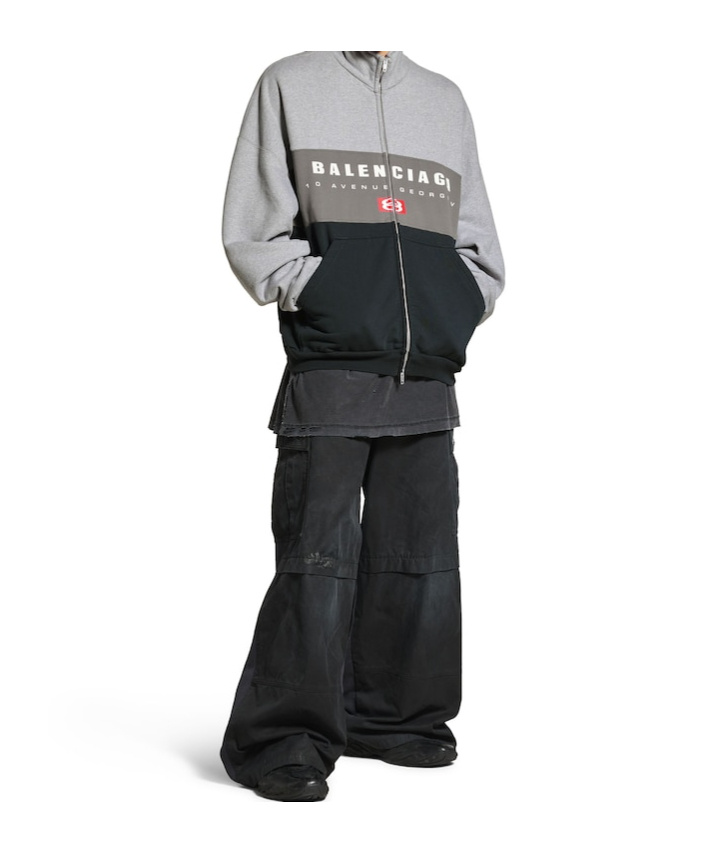 Balenciaga Men's Unity Sport Zip-up Jacket In Heather Grey In Grey