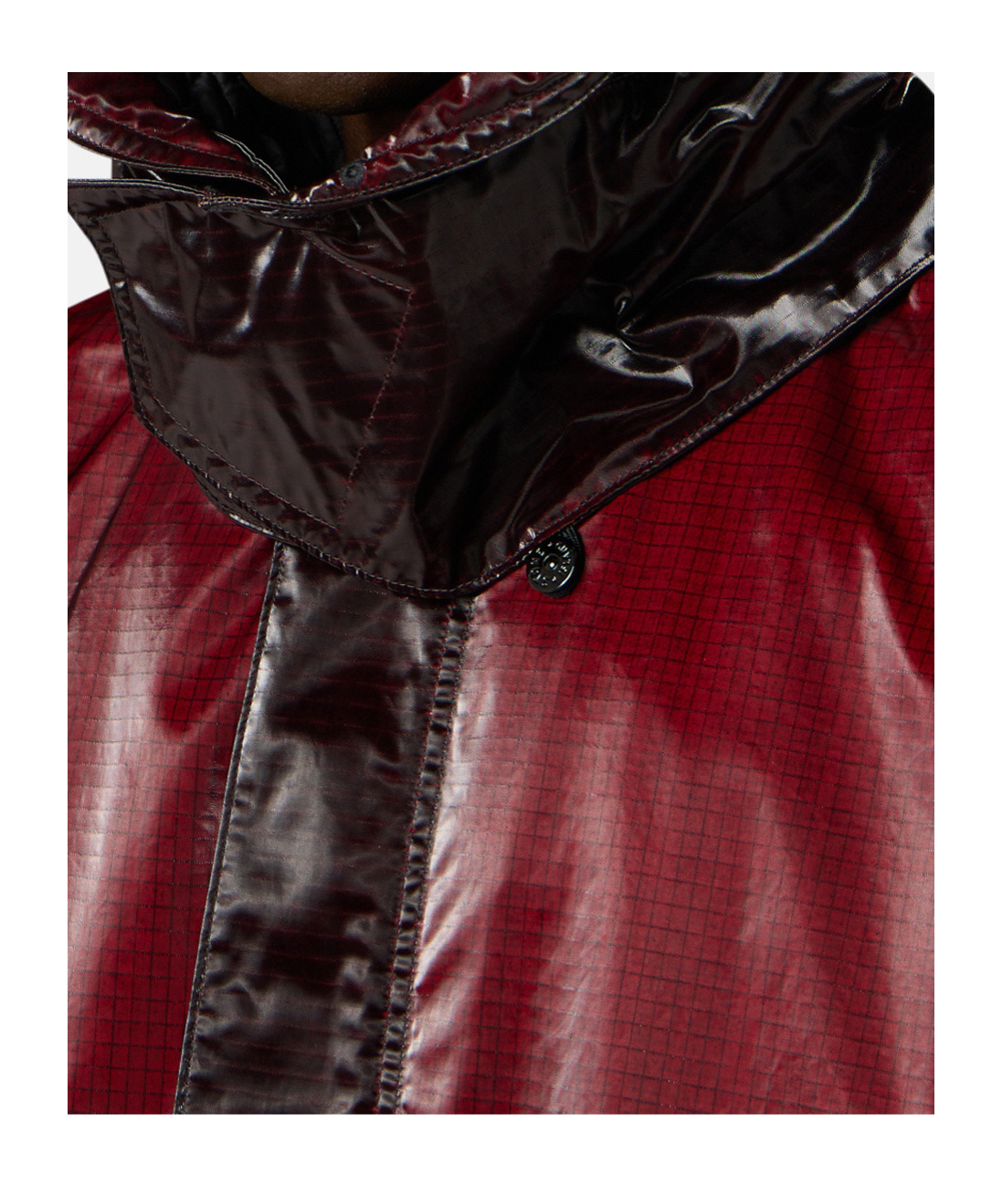 Stone Island Hooded Parka With Prismatic Effect And Padded Lining In Red