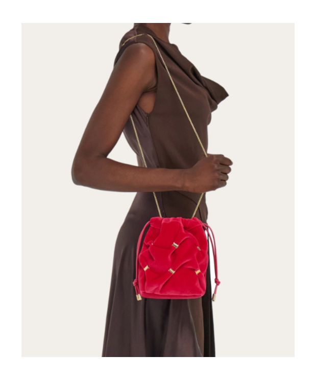 Ferragamo Mini Bow Bucket Bag In Red