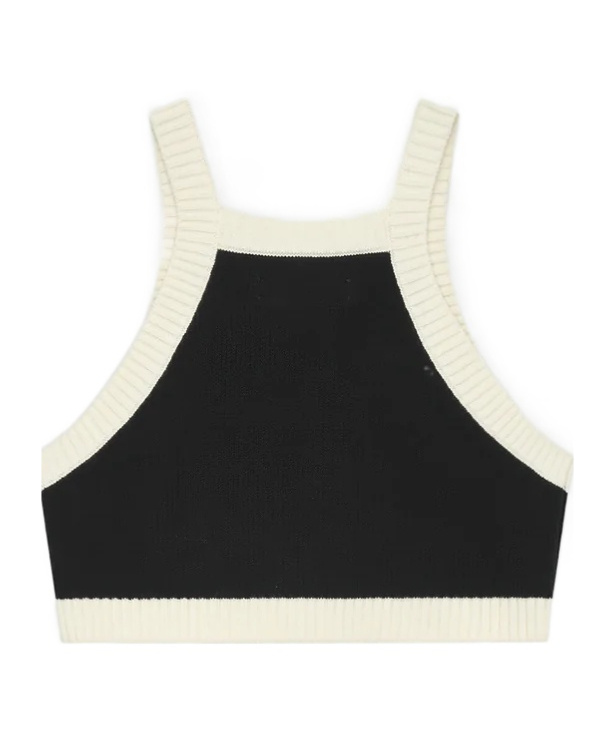 Amiri Cropped Tank Top Embroidered Logo In Black
