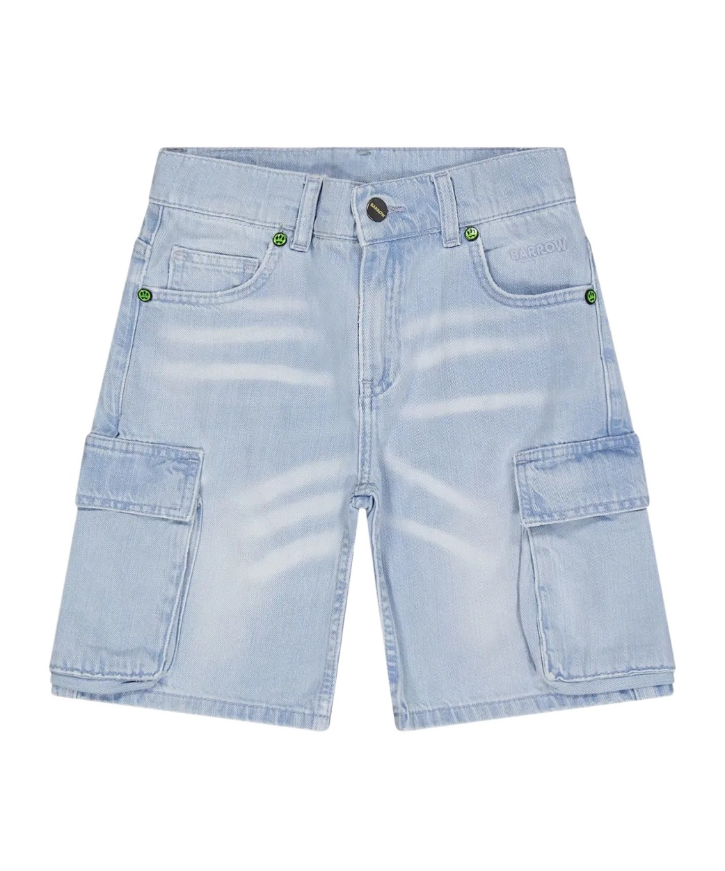 Barrow Denim Cargo Shorts In Blue