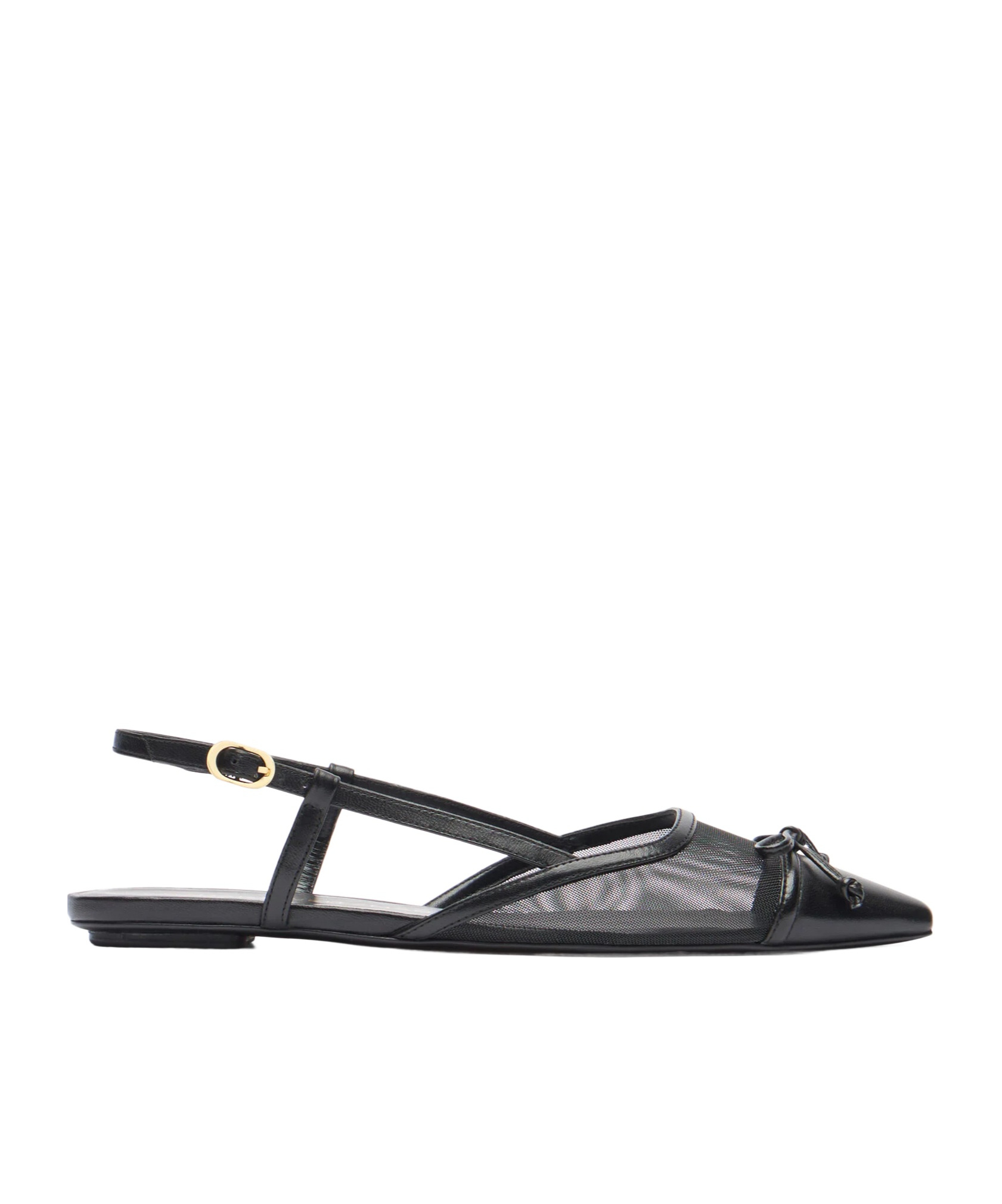 Stuart Weitzman Black Slingback Ballerinas With Pointed Design