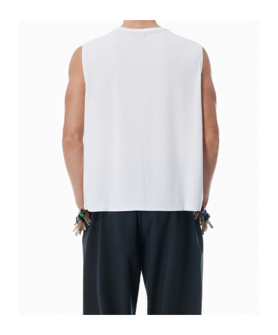 Alexander Wang White Graphic Logo Muscle Tank Top In White