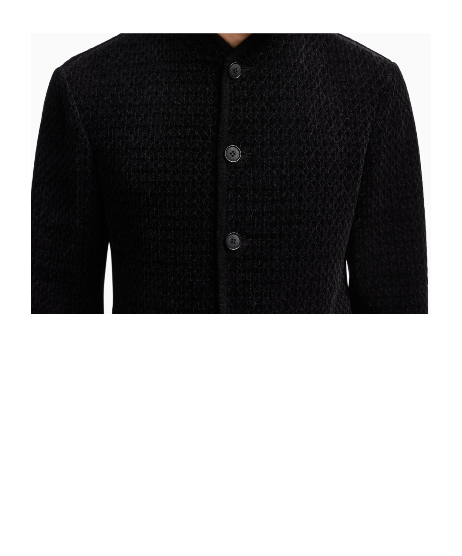 Giorgio Armani Single-breasted Jacket In A Chenille Jersey Knit In Black