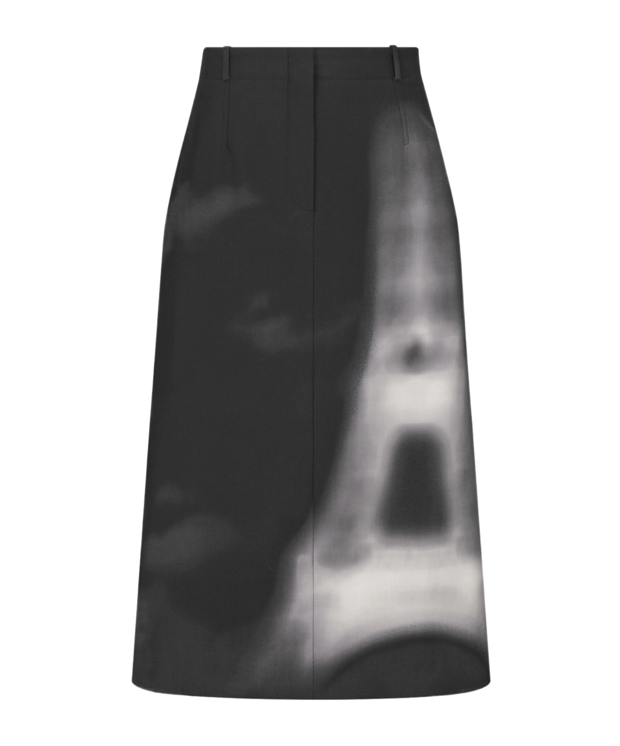 Dior Side Zipper Medium Length Skirt In Black