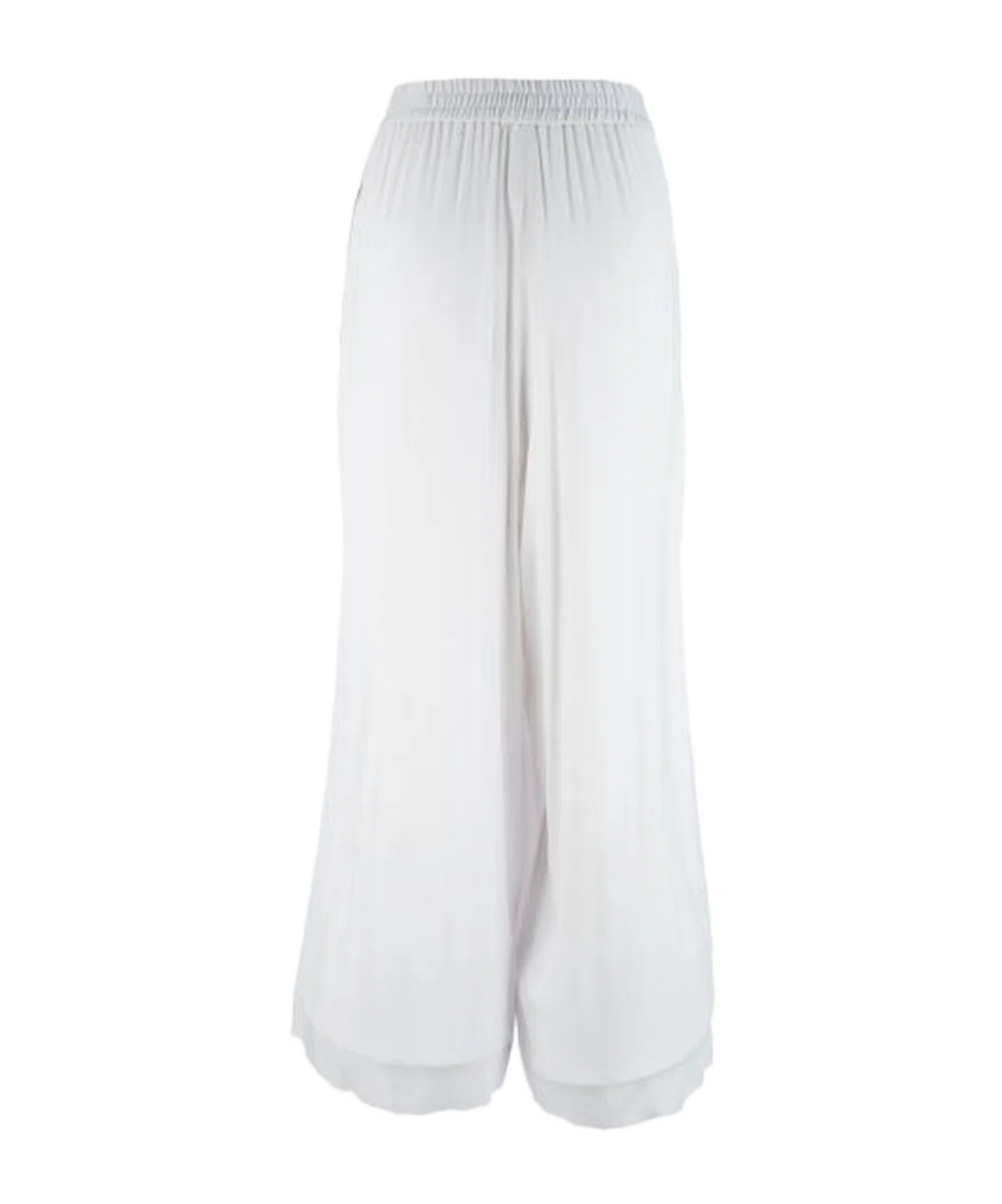 Fabiana Filippi Wide Leg Sheer Fabric Trousers With Elastic Waistband In White