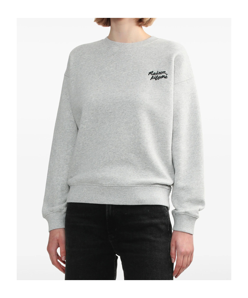 Maison Kitsuné Crew Neck Cotton Sweatshirt In White