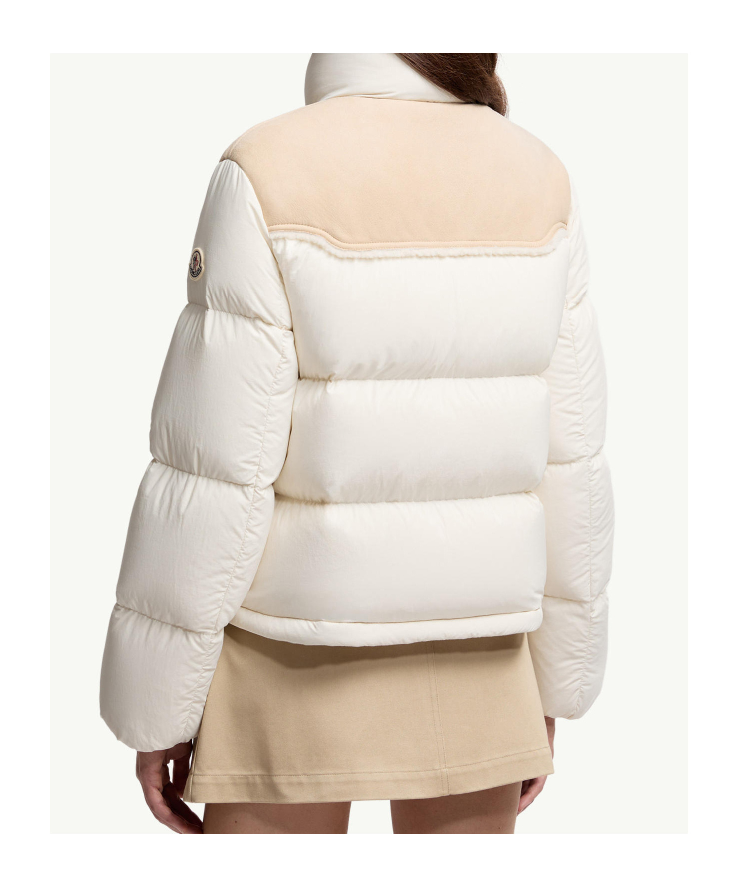 Moncler Angelys Suede-trimmed Short Down Jacket In Multi
