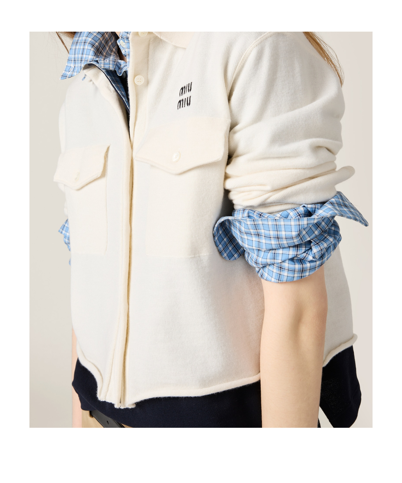 Miu Miu Long-sleeved Shirt In White