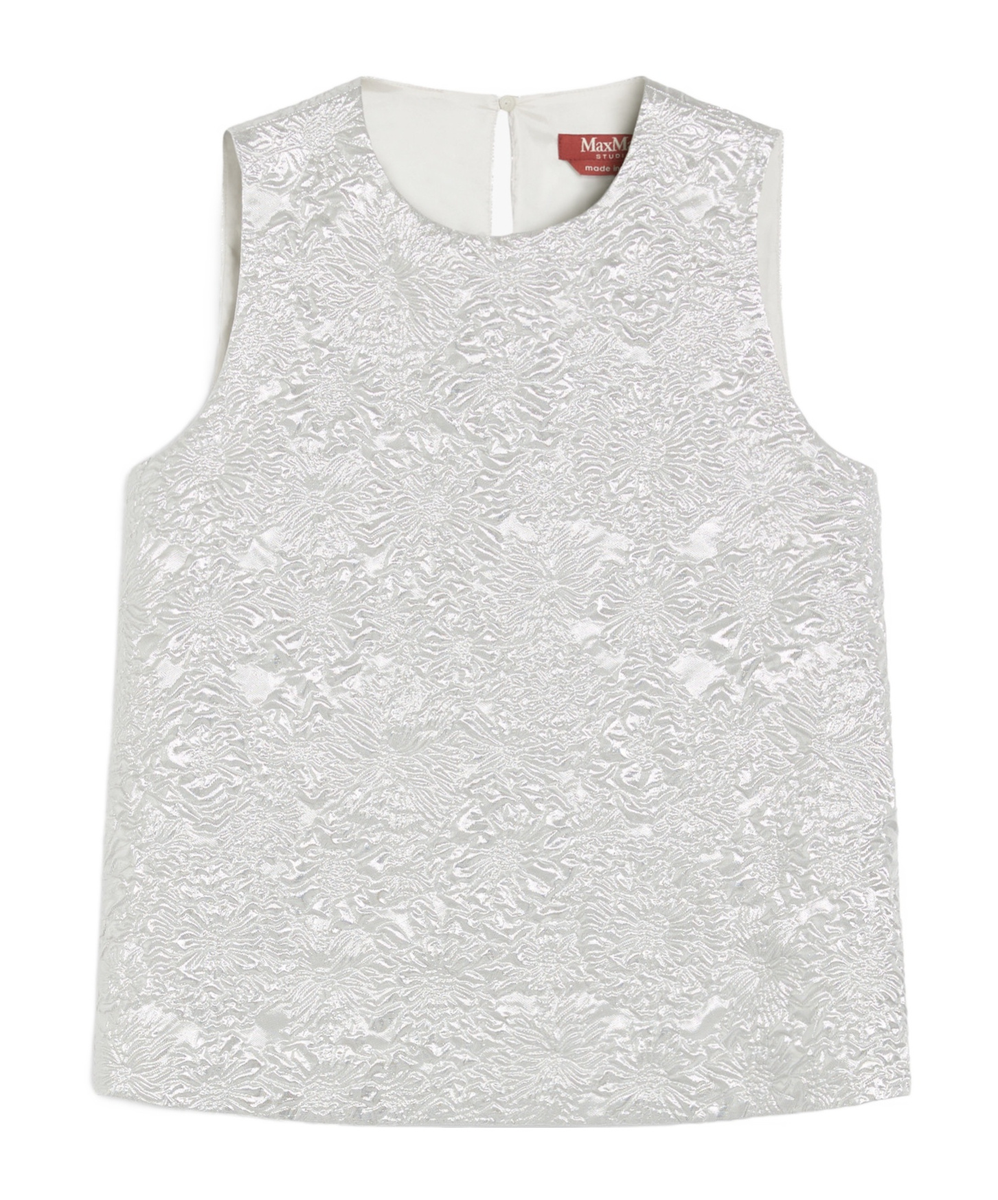 Max Mara Jacquard Crew-neck Top In White