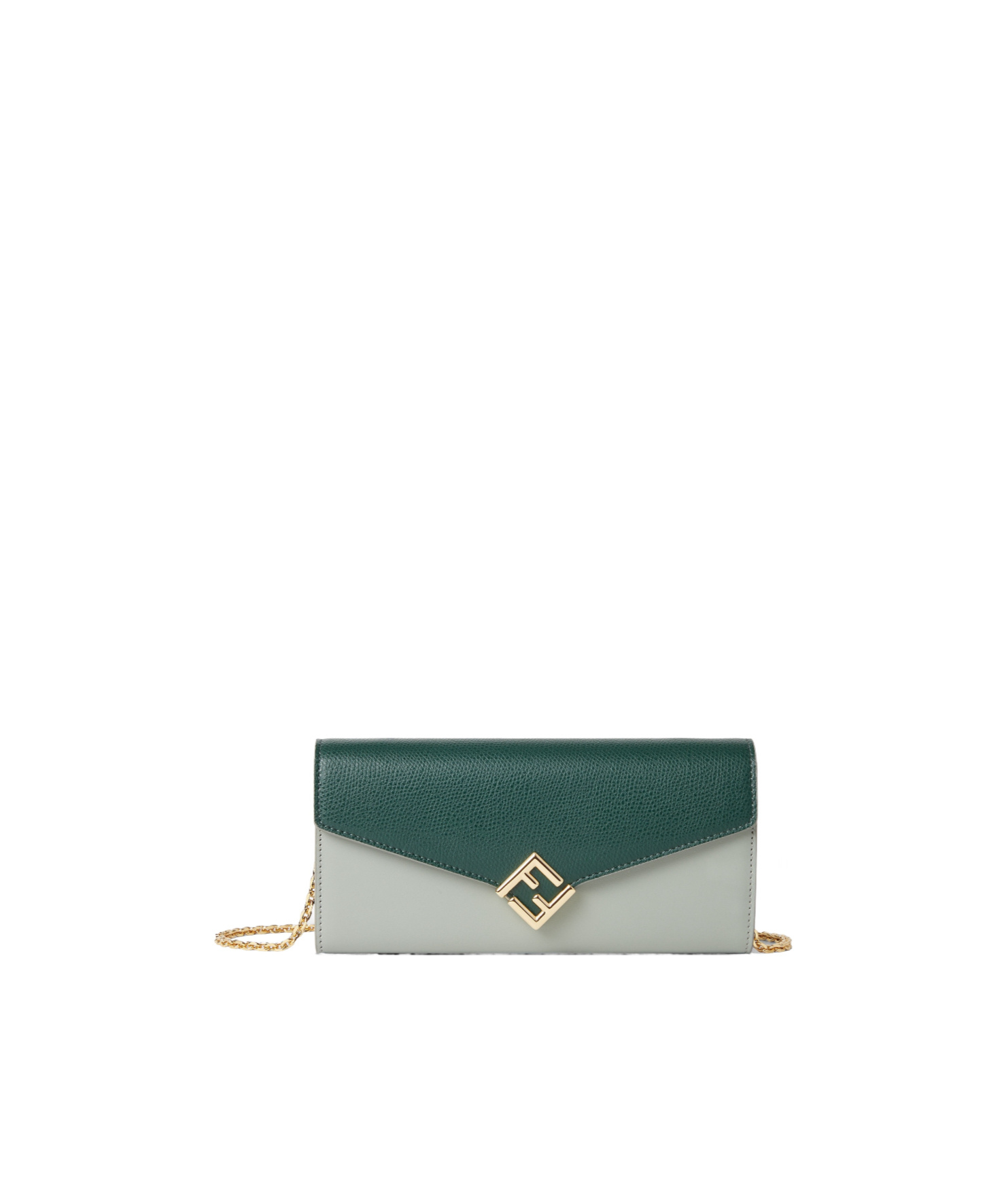 Fendi Ff Diamonds Continental Wallet On Chain Accessories In Green