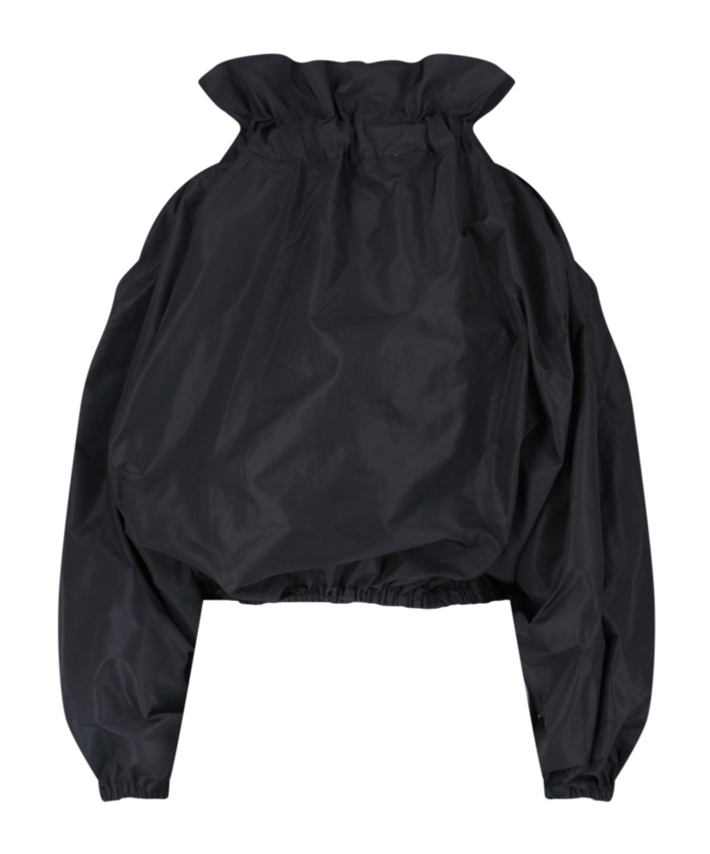 Patou Sleeveless Drawstring Neck Cropped Top In Black