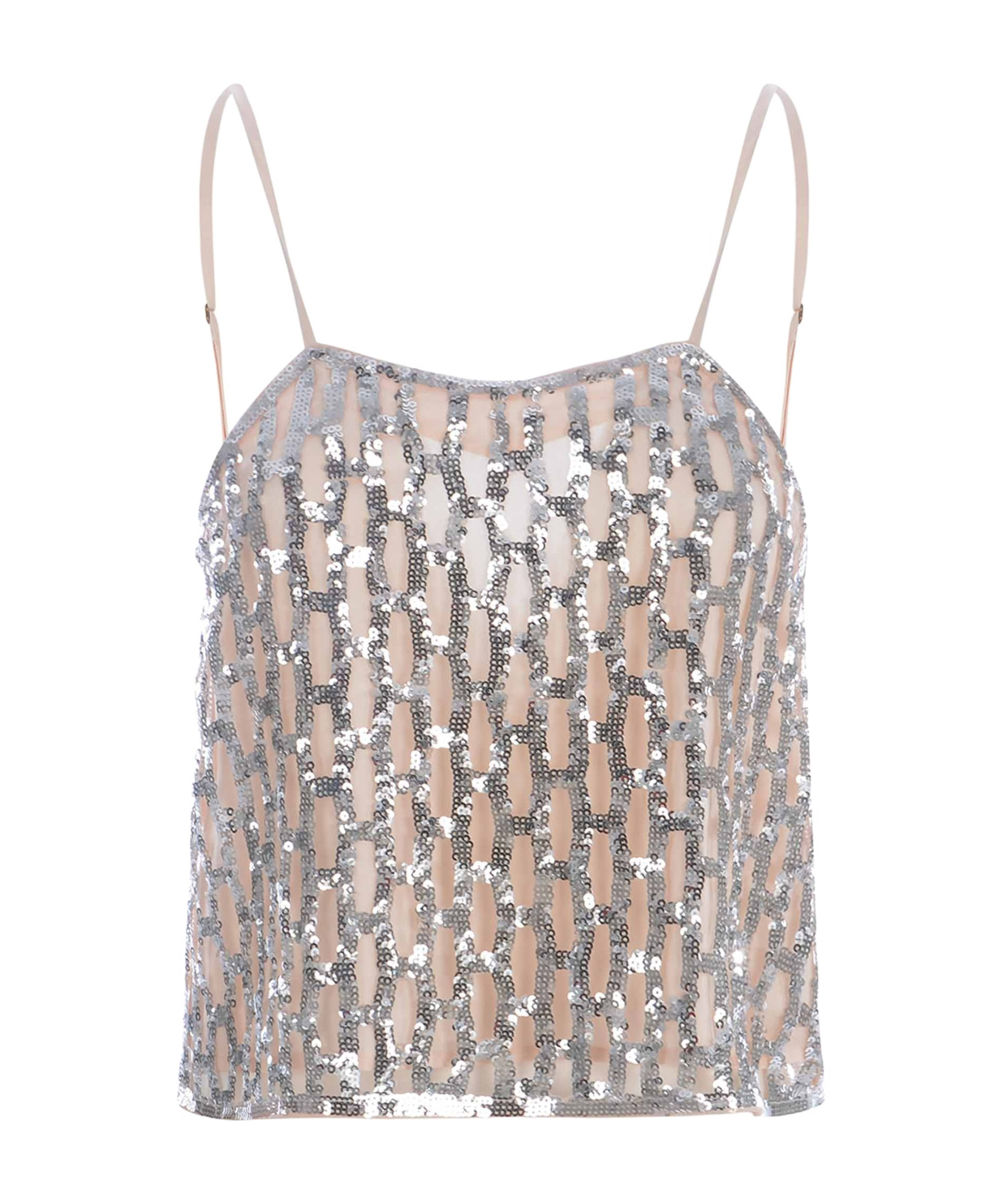 Forte Forte Sequin-embellished Sleeveless Top In Neutral