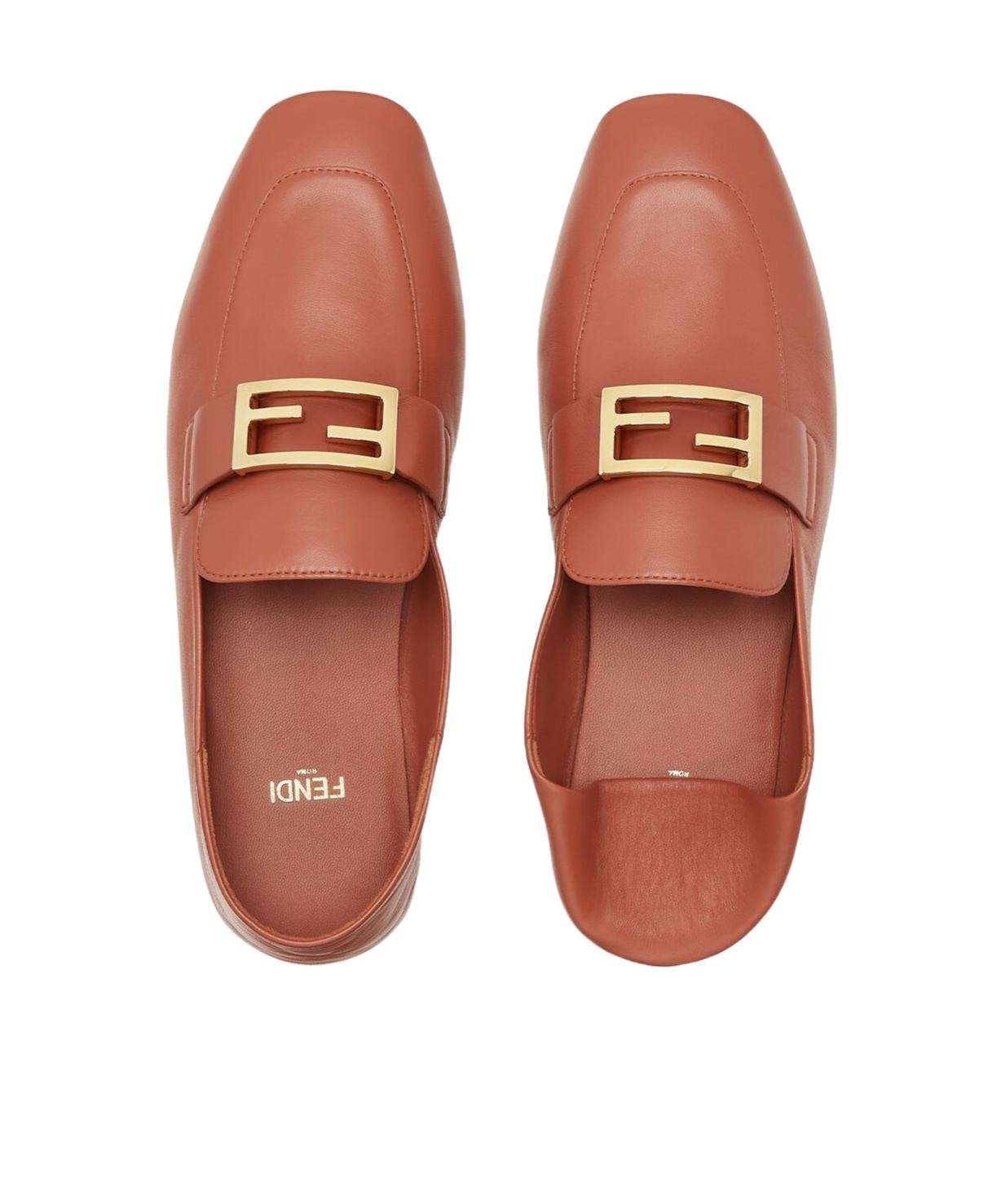 Fendi Baguette Driving Shoes In Brown