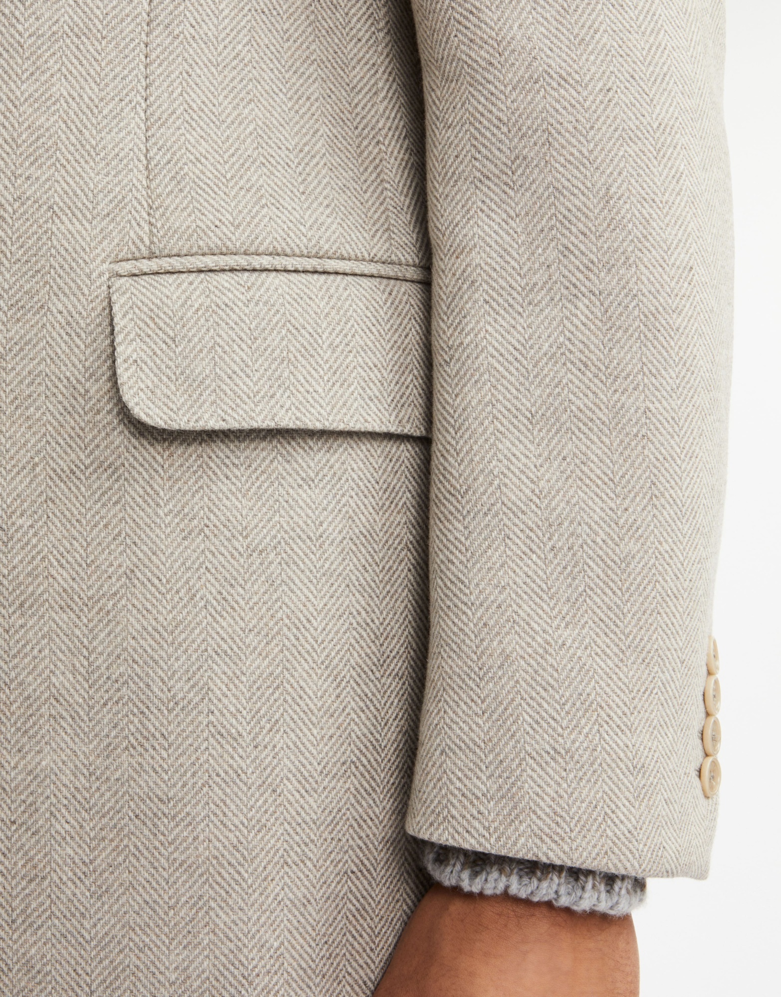 FAY DOUBLE COAT WITH HERRINGBONE PATTERN