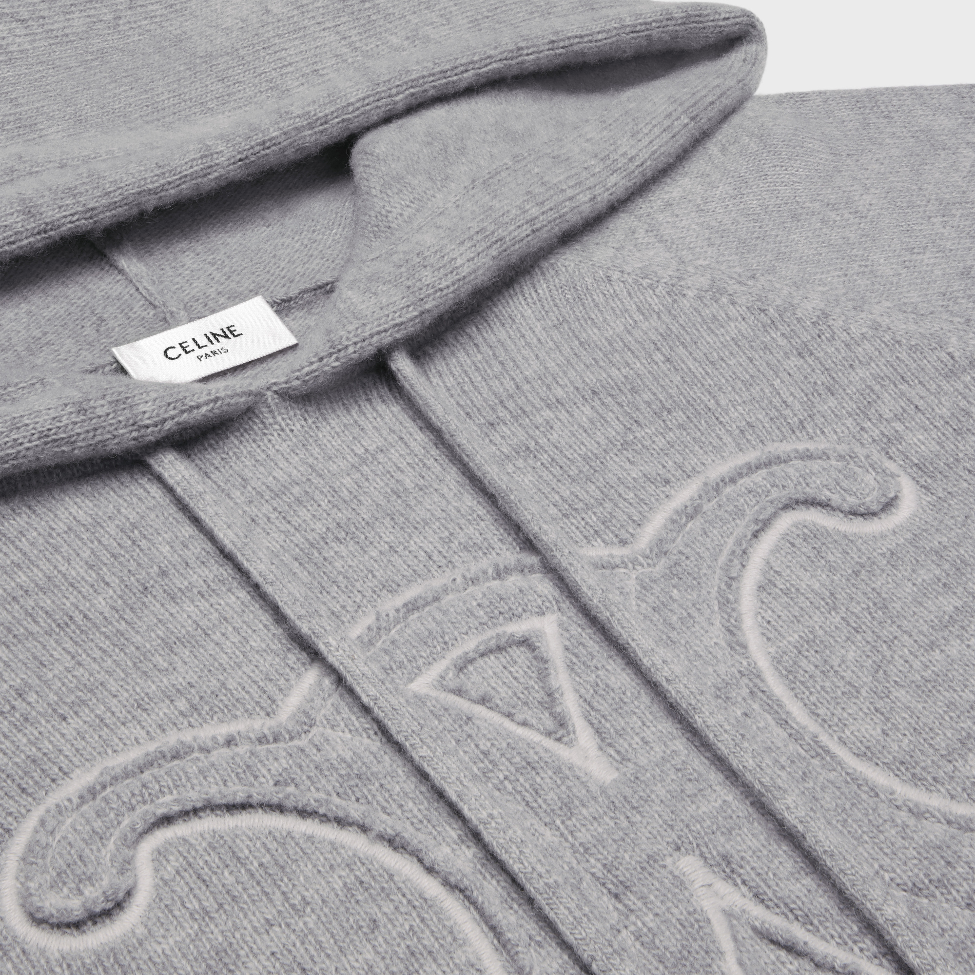 CELINE TRIOMPHE HOODIE IN WOOL AND CASHMERE