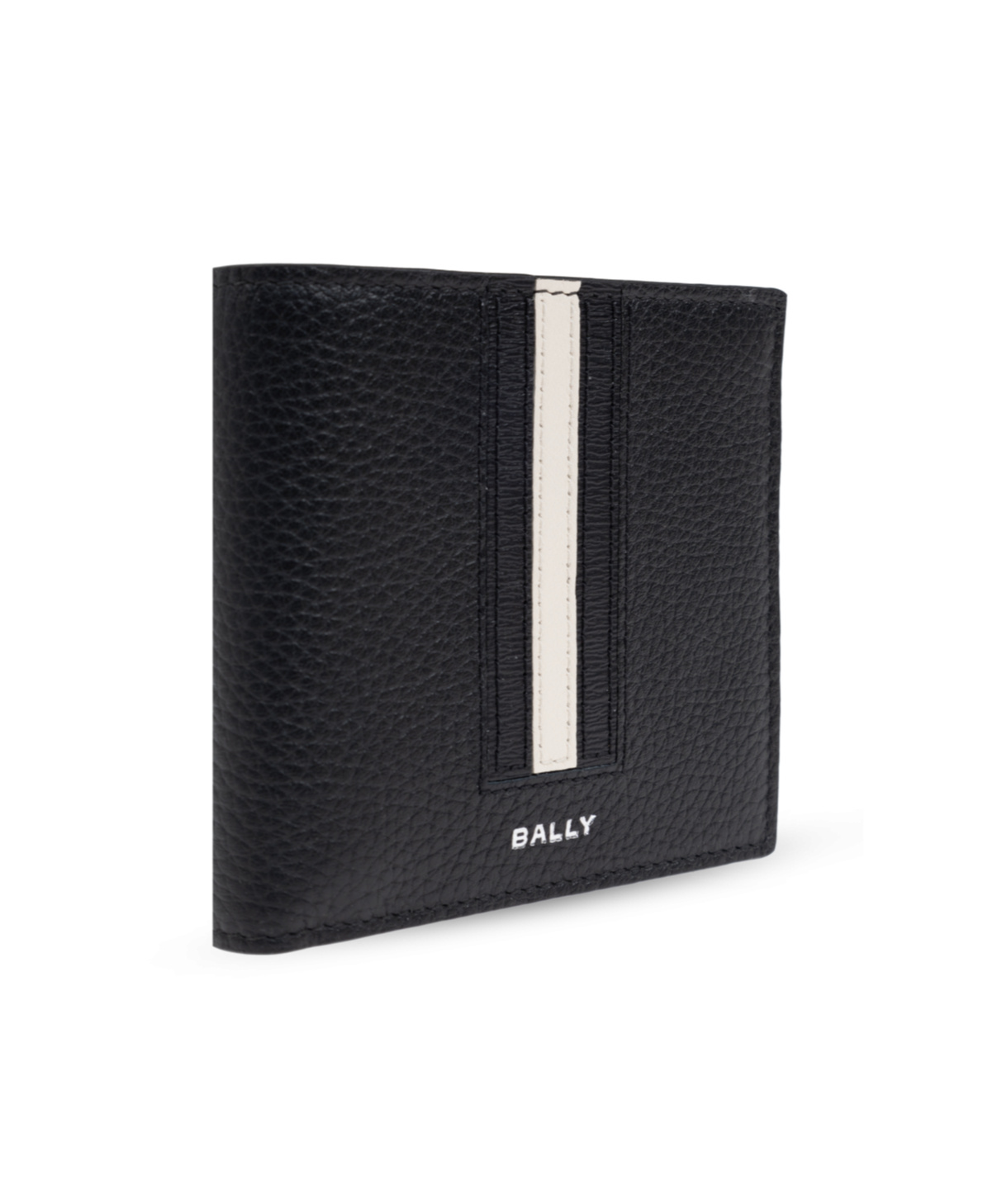 Shop Bally Ribbon Bi-fold Leather Wallet In Black