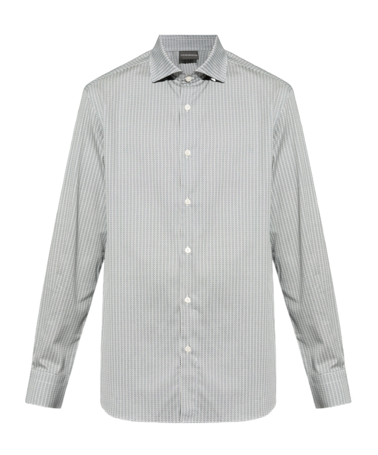 Emporio Armani Geometric-print Shirt In Gray