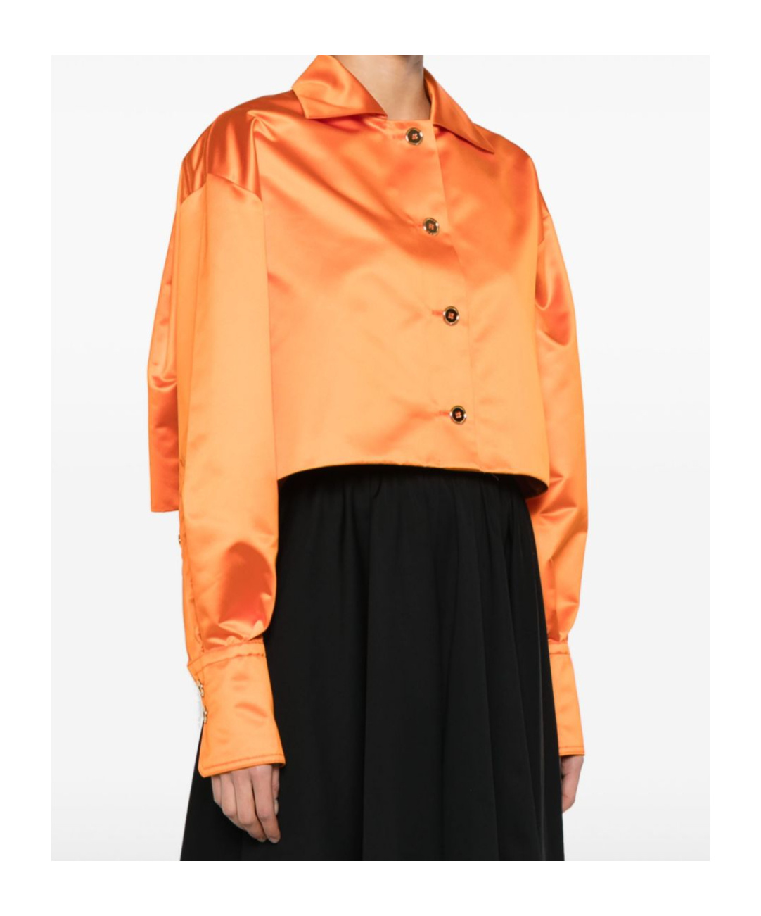 Patou Satin Cropped Jacket In Orange