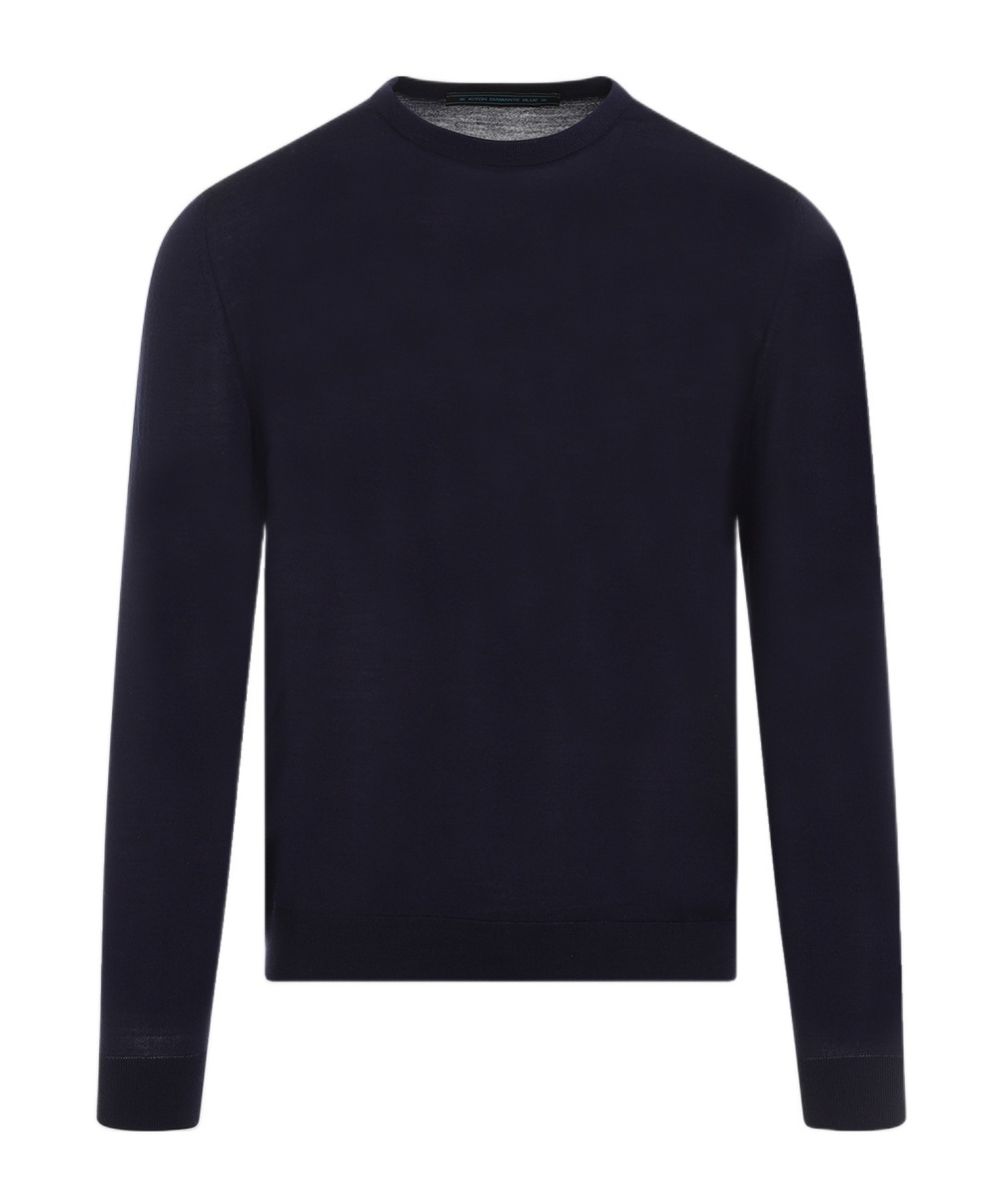 Shop Kiton Wool Sweater In Black
