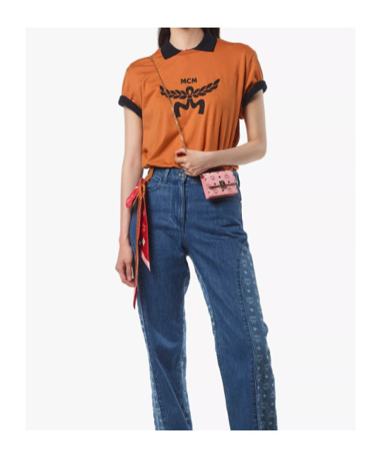 Mcm Aren Chain Wallet In Pink