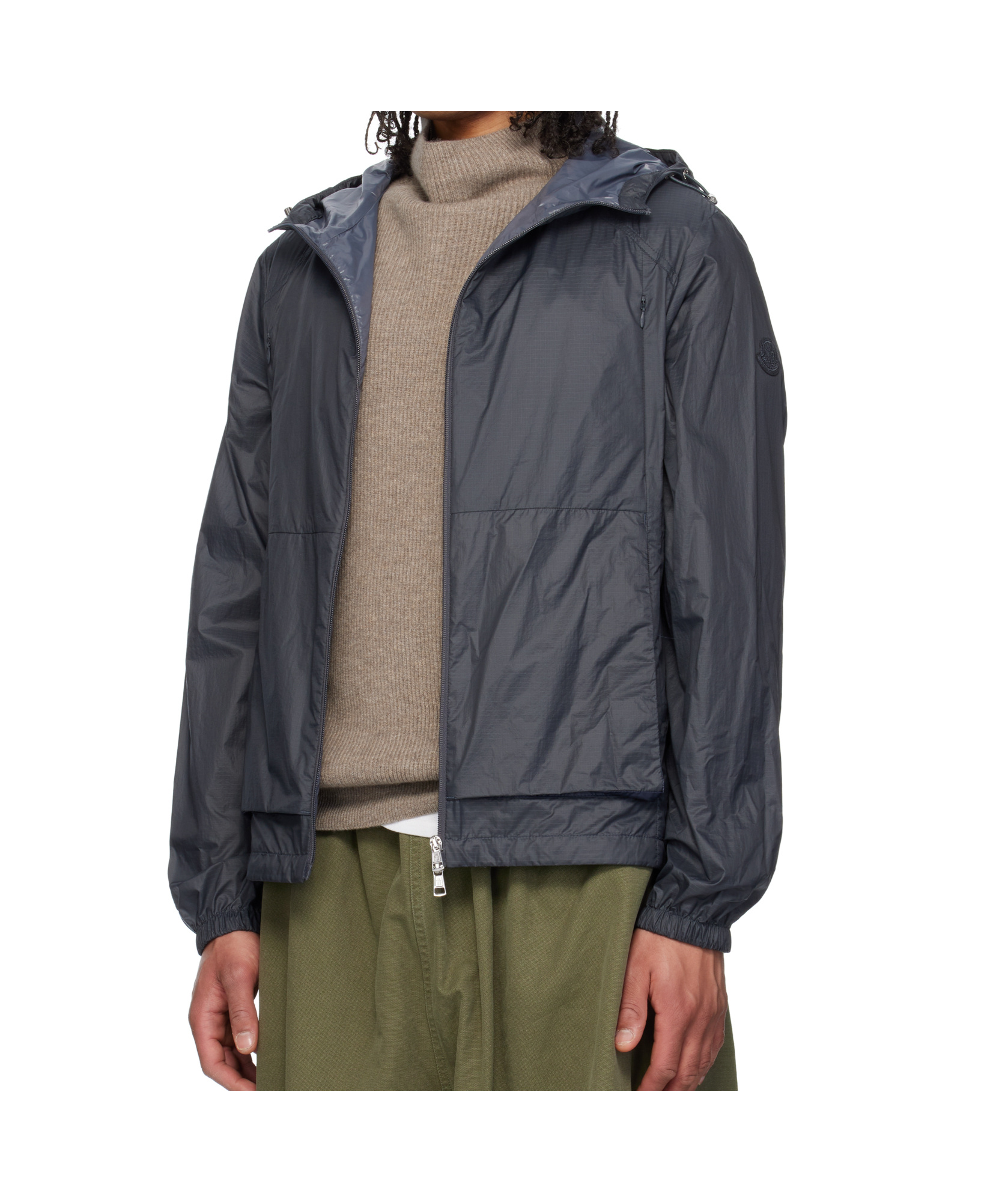 Moncler Gray Lamo Hooded Jacket In Black