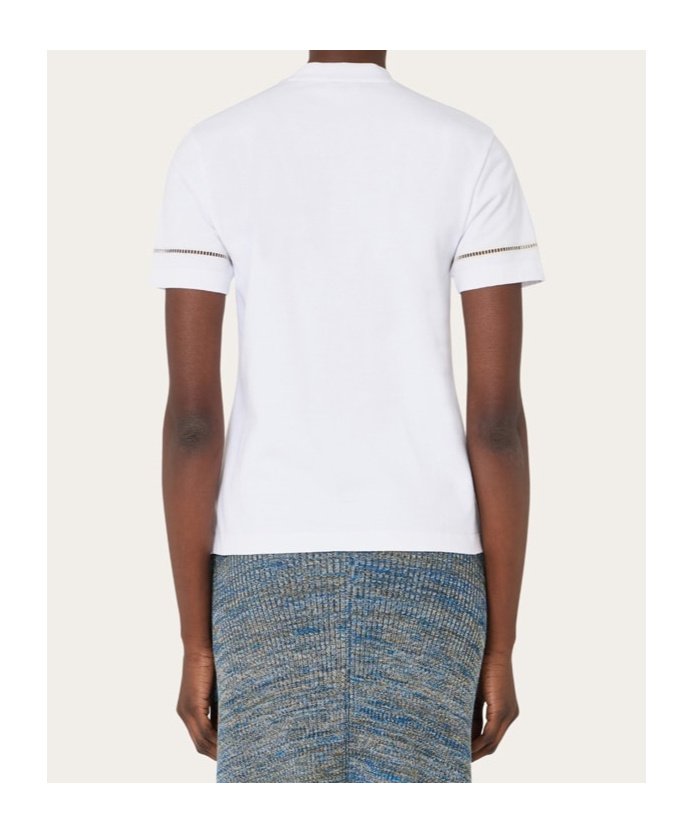 Ferragamo Ajour Sticker Short-sleeves T-shirt In White