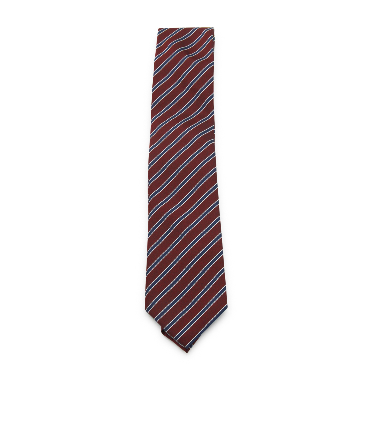 Zegna Striped Pattern Pointed Tip Ties In Red