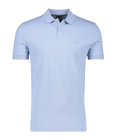 Hugo Boss Logo Pattern Polo Shirt In Blue