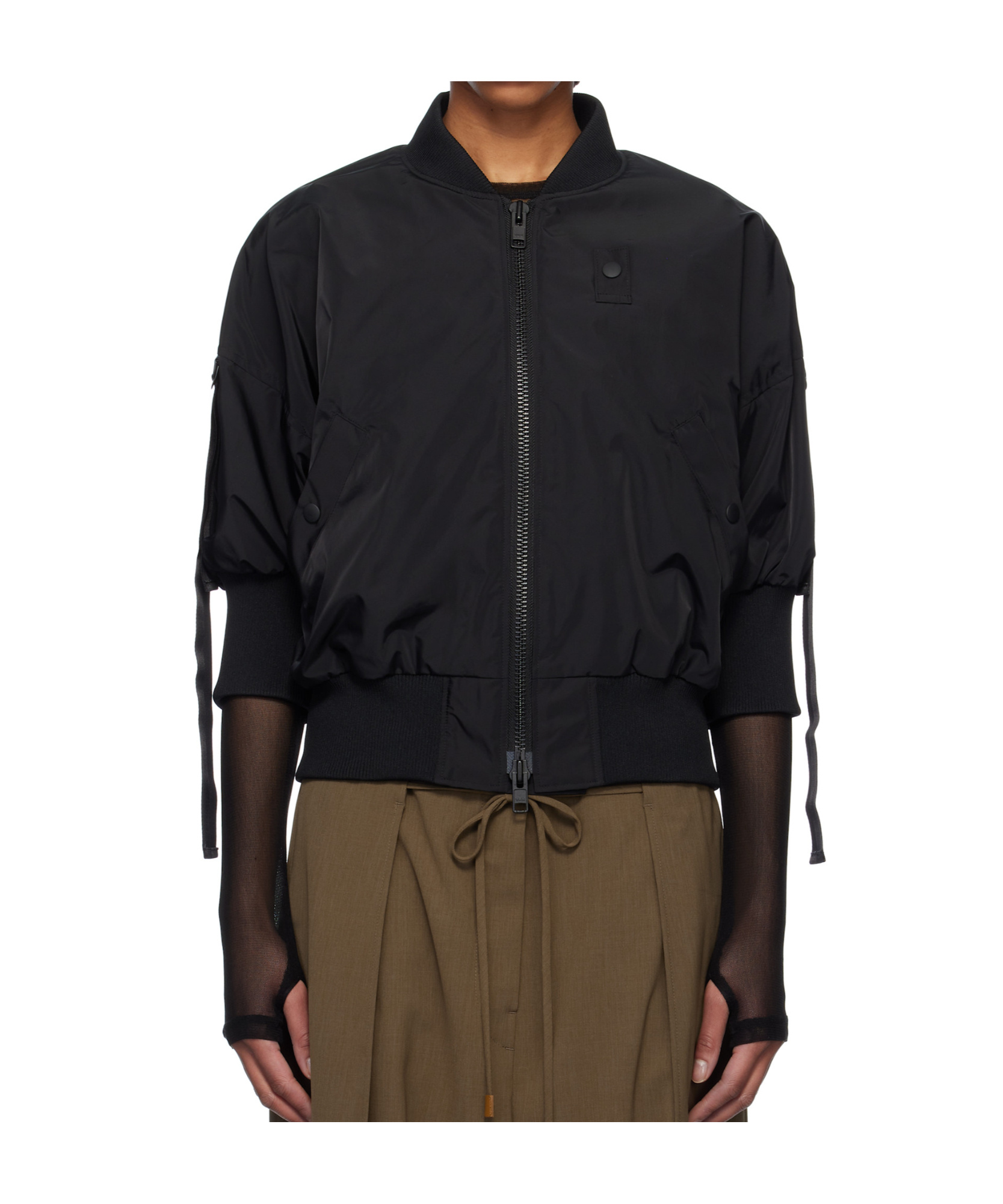 Yohji Yamamoto Short-sleeves Bomber Jacket In Black