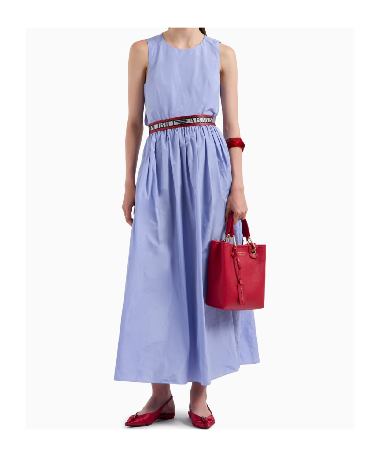 Emporio Armani Official Store Langes Kleid Aus Taft In Purple