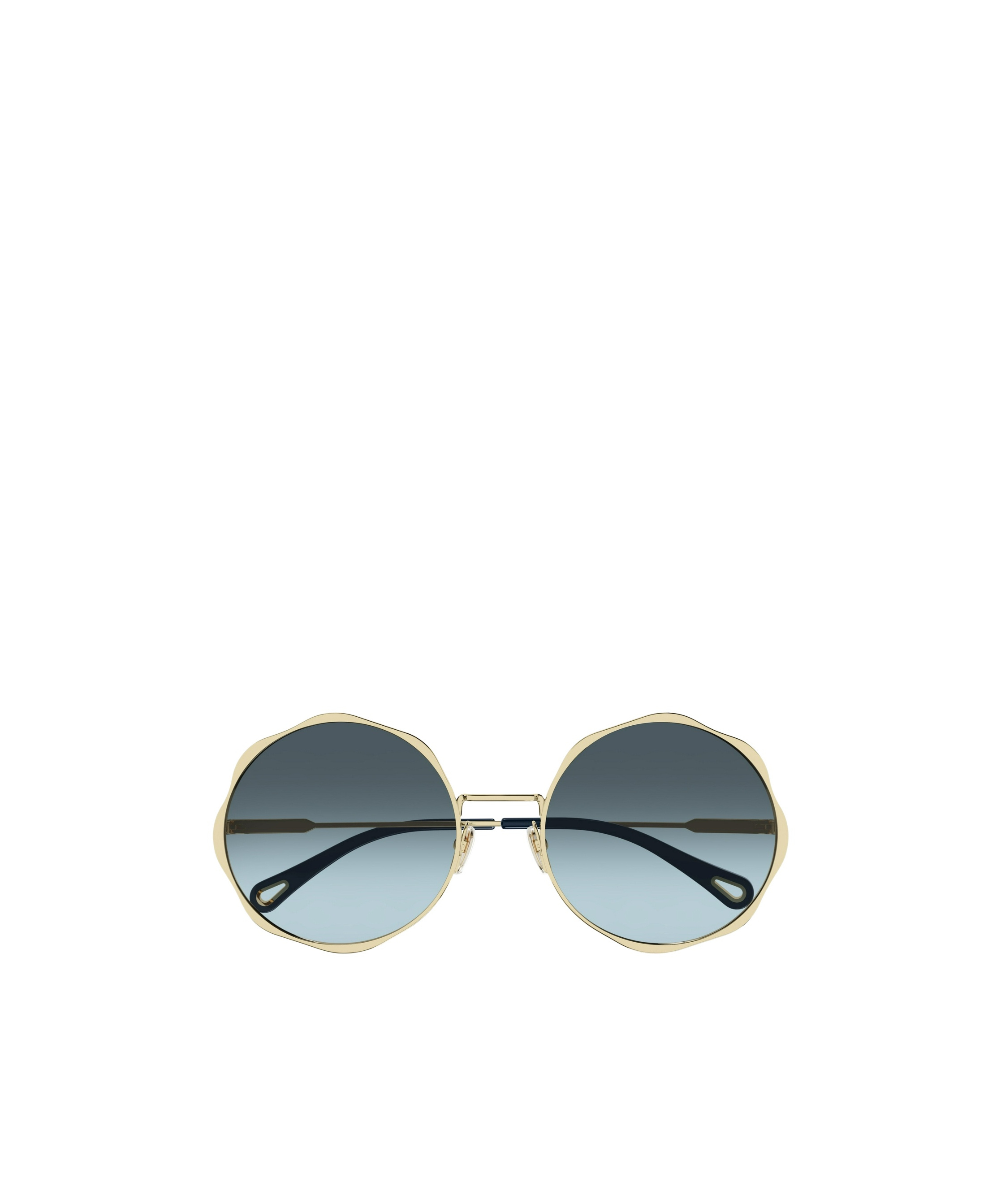 Chloé Womens Ch0184s Round-frame Metal Sunglasses Gold In Blue