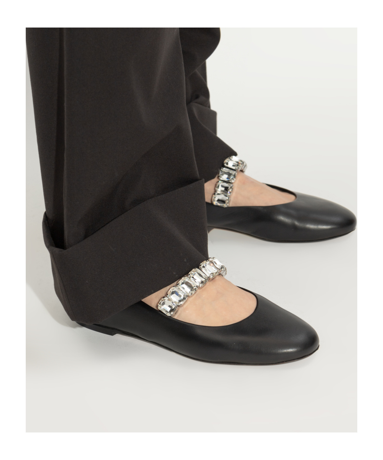 Casadei Crystal-embellished Ballet Flats In Black