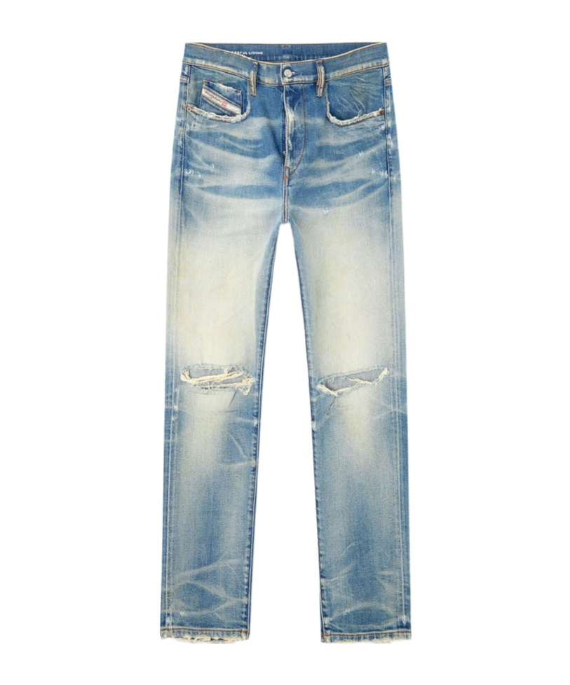 Diesel Powder Blue Tapered Jeans With Classic Five-pocket Design | ModeSens