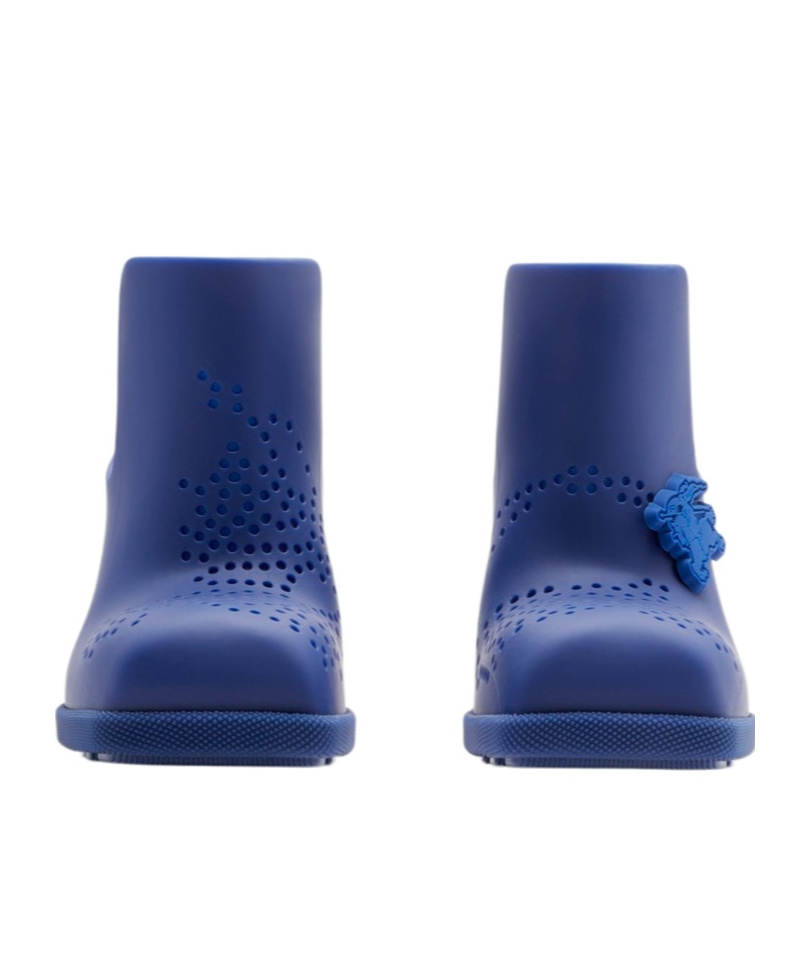 Burberry X Harrods Exclusive Rubber Highland Heeled Mules 90 In Blue