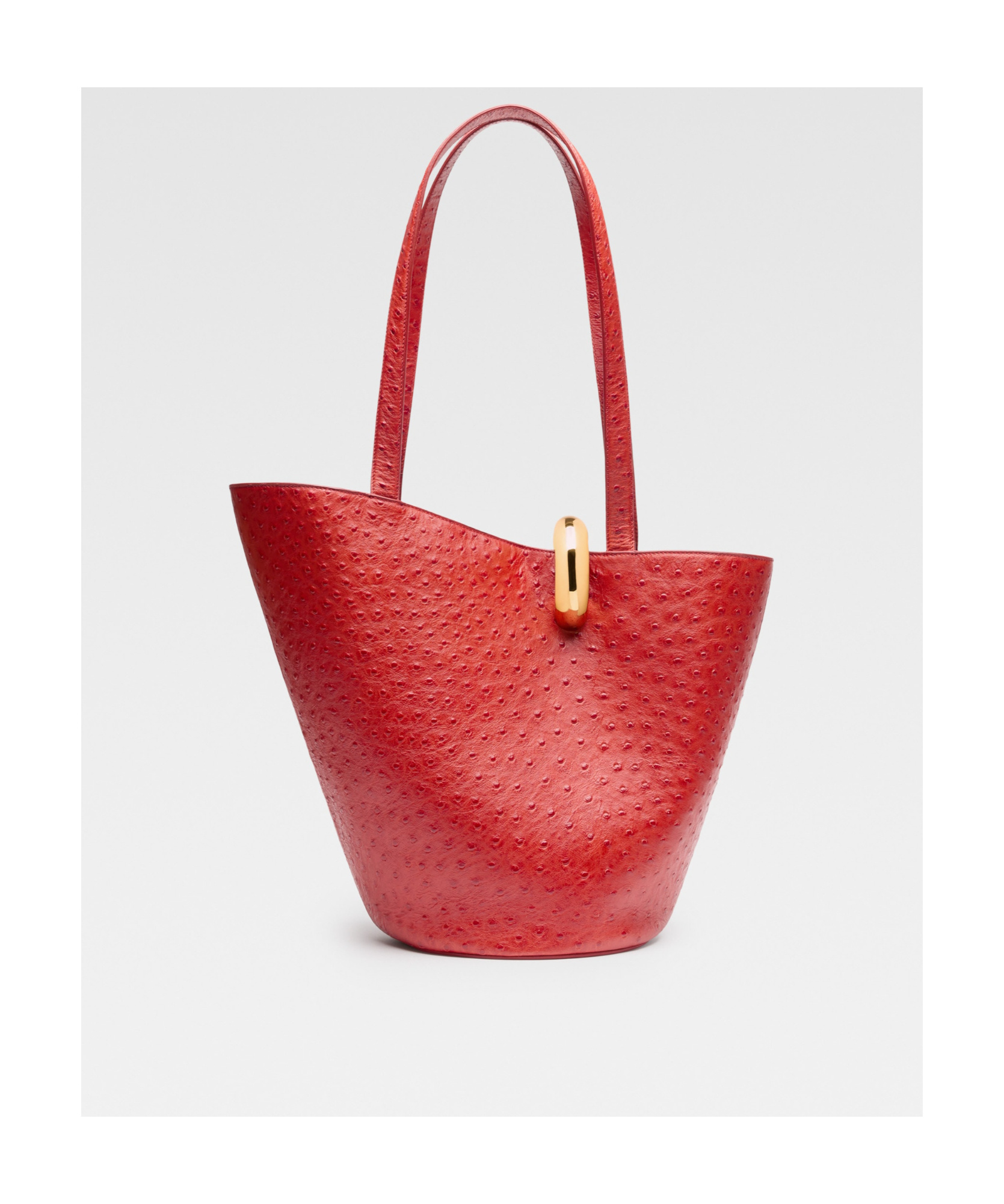 Jacquemus Medium Asymmetrical Bucket Bag In Red