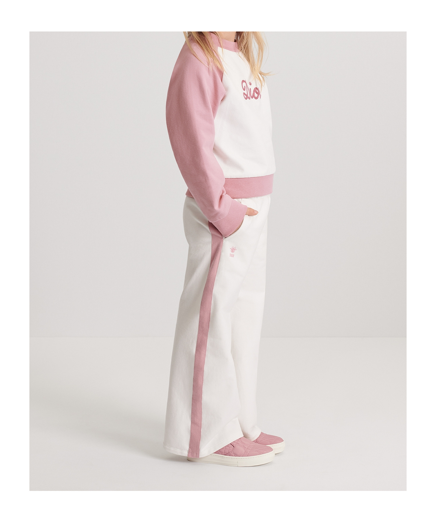 Dior Elastic Waist Sweatpants In White